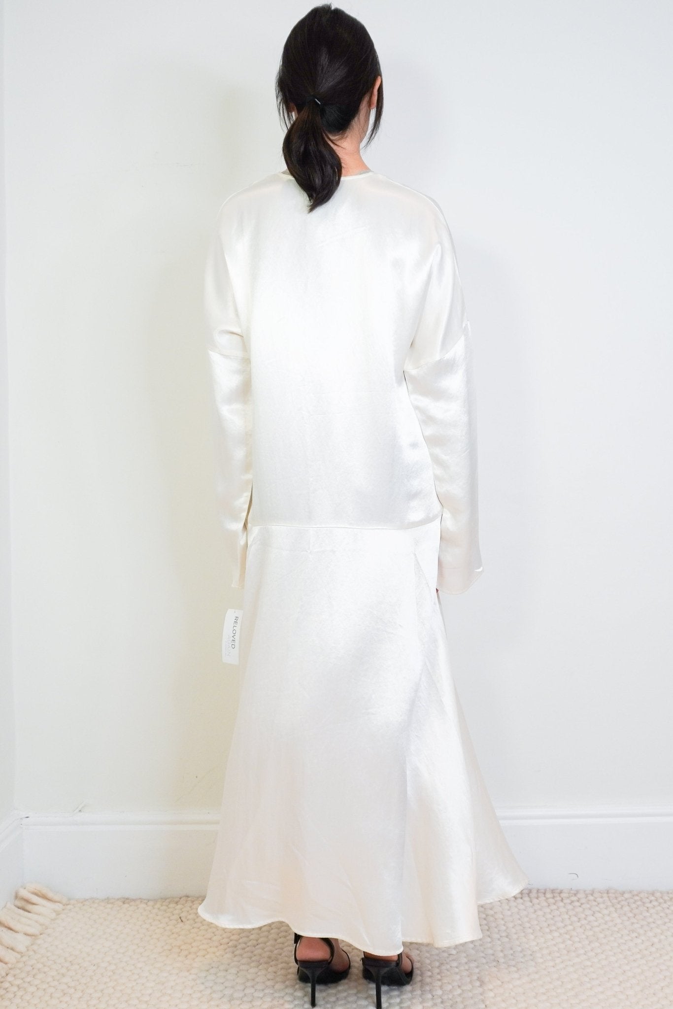 Georgia Alice Belted Cream Satin Kaftan RRP £395 | Authentic Preloved - OUTLET NO RETURNS - Reloved Again