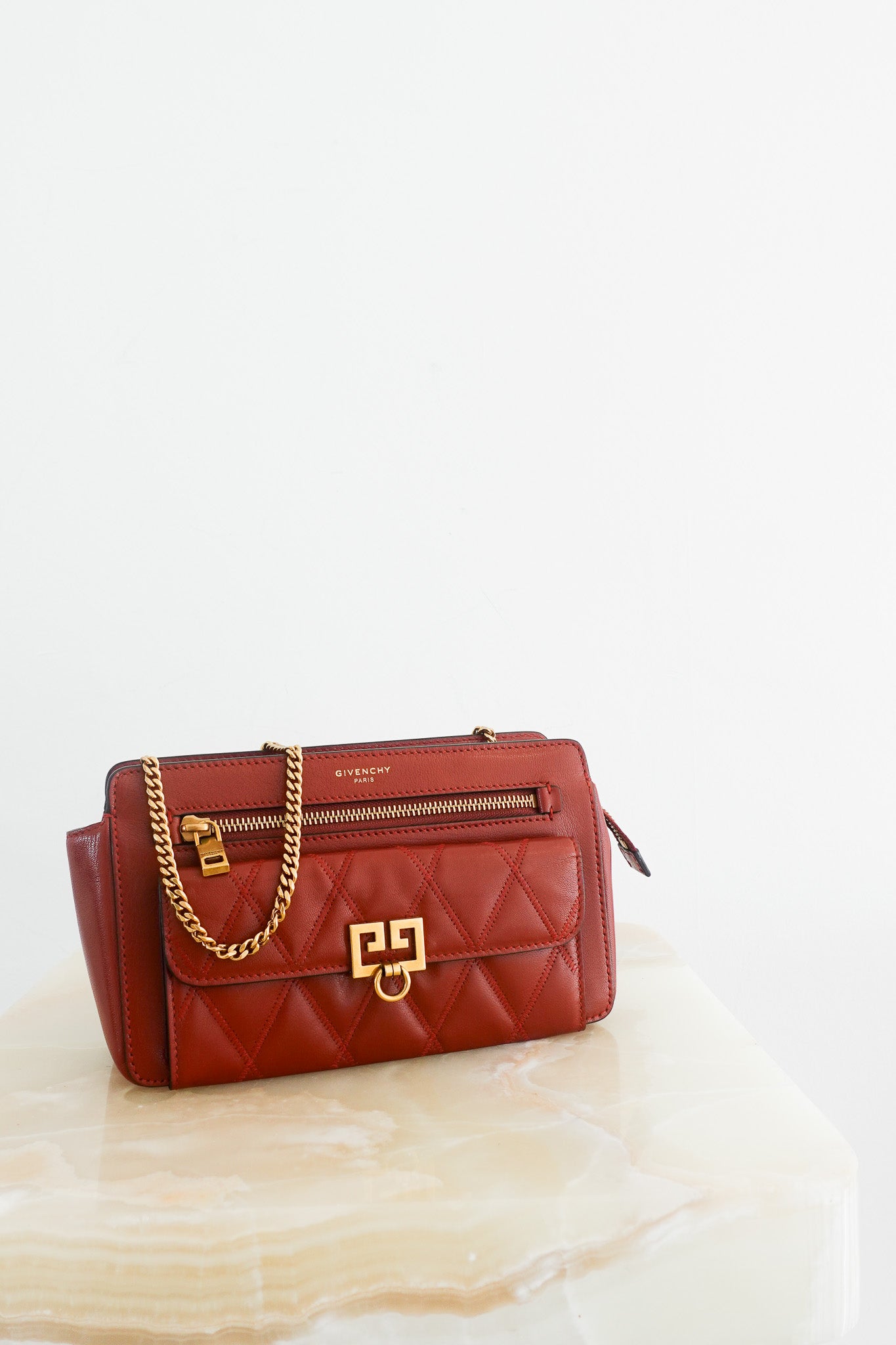 Givenchy Terracotta Diamond Quilted Pocket Bag | Authentic Preloved - Reloved Again