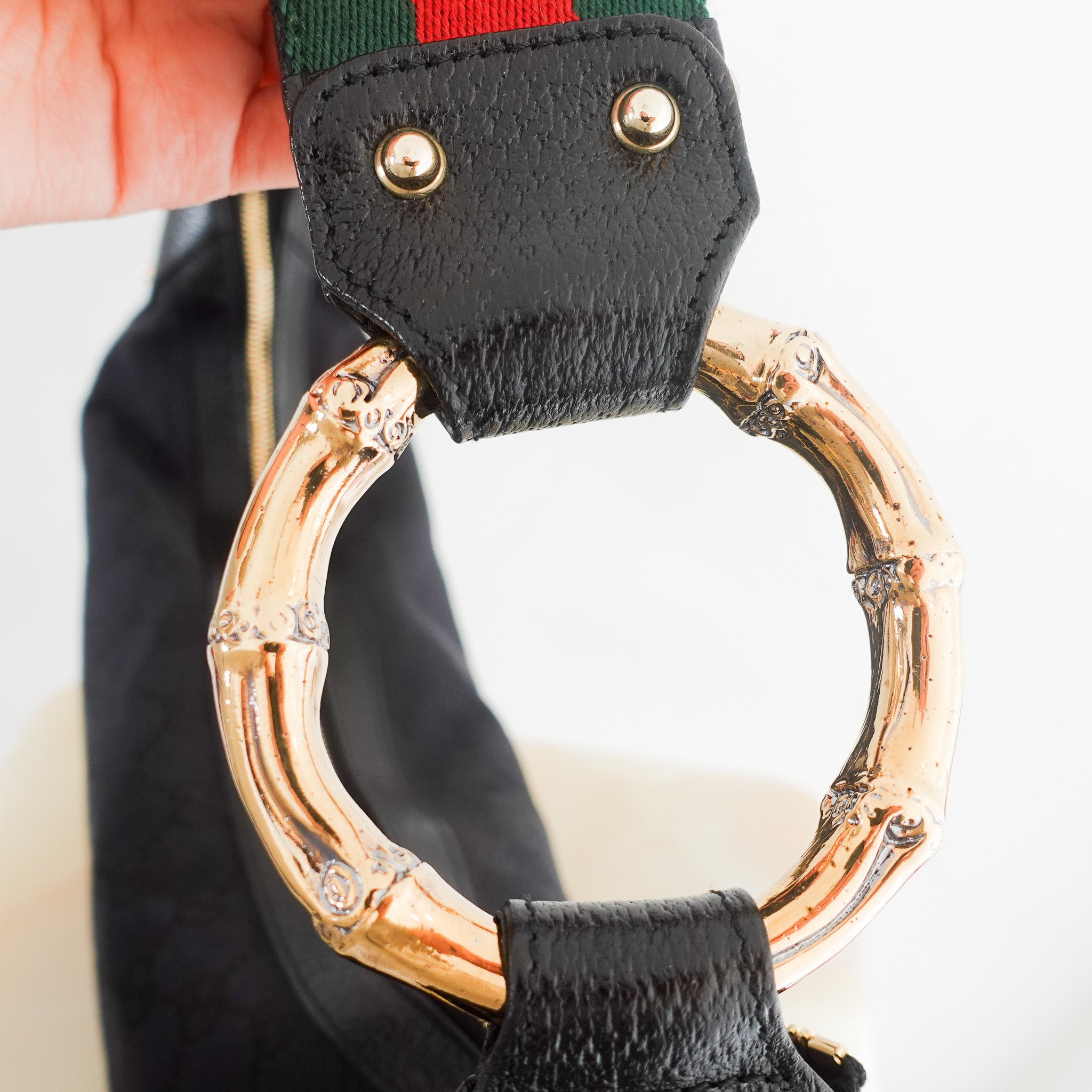 Gucci Canvas Bamboo - like rings Hobo Shoulder Bag RRP £800 | Authentic Preloved - Reloved Again