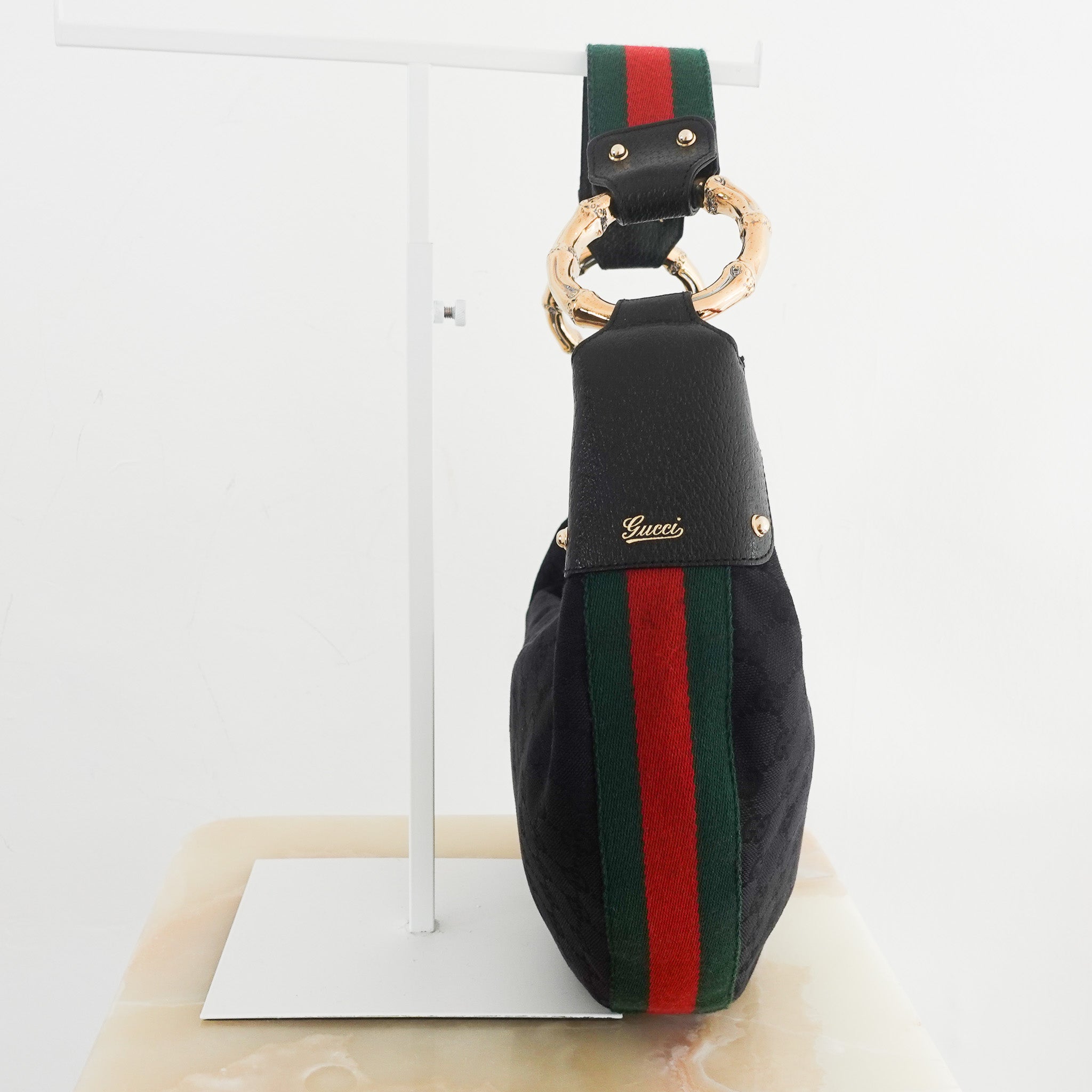 Gucci Canvas Bamboo - like rings Hobo Shoulder Bag RRP £800 | Authentic Preloved - Reloved Again