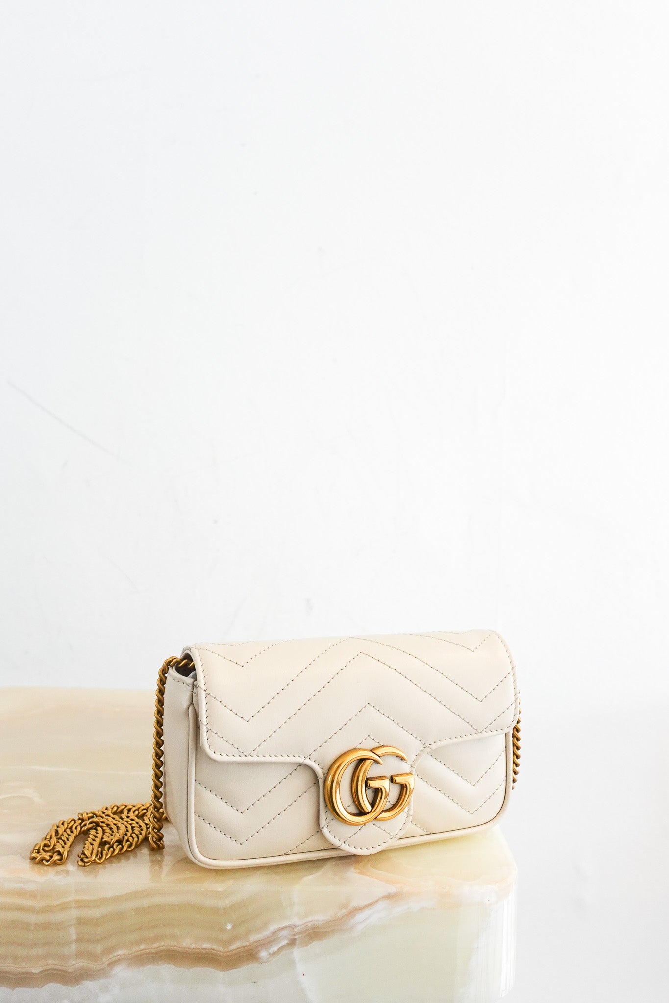 Gucci GG Marmont Mini Bag in Cream RRP £1170 | Authentic Preloved - Reloved Again