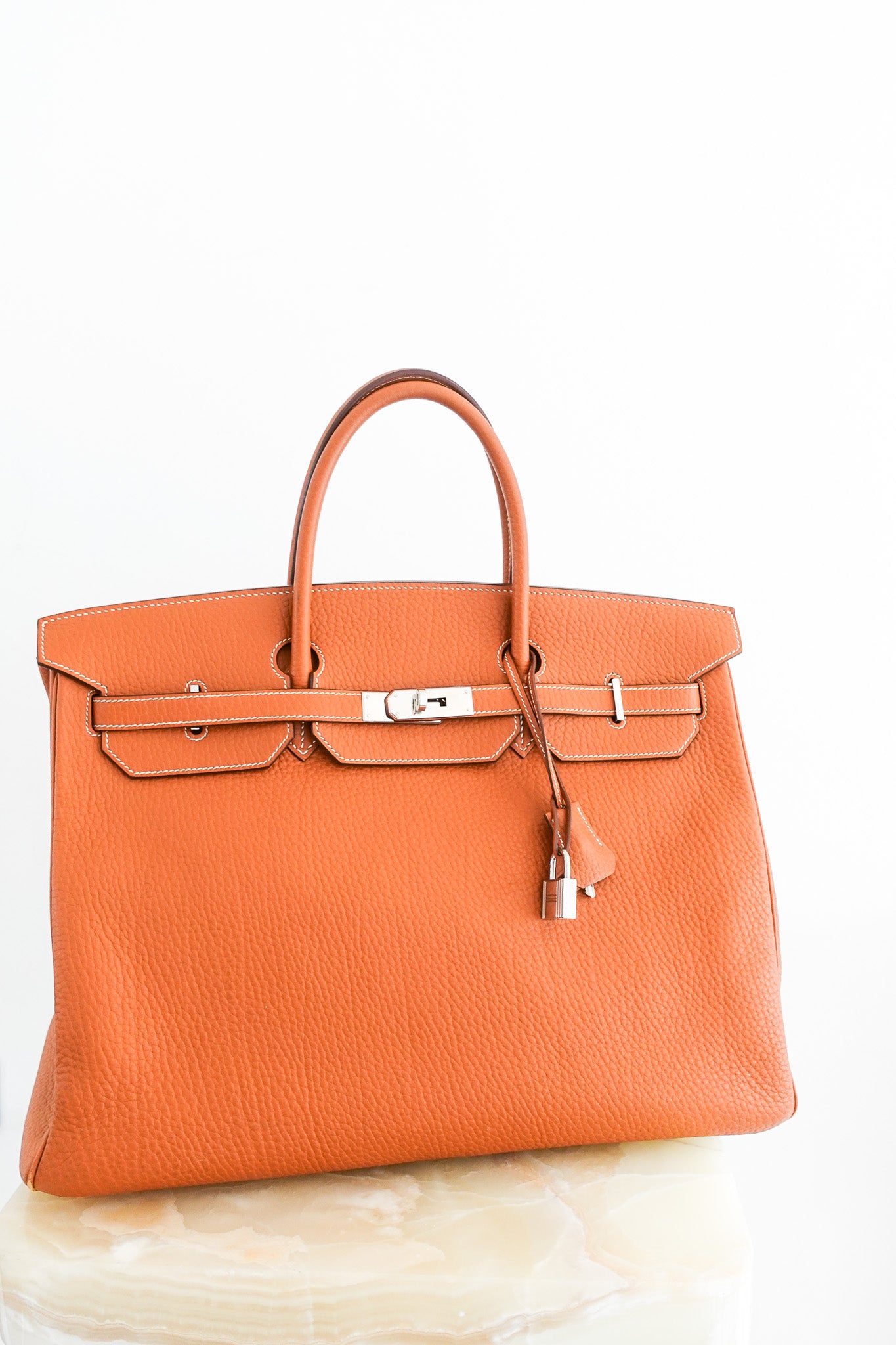 Hermès Birkin 40 Retourne Gold Togo Palladium | Authentic Preloved - Reloved Again