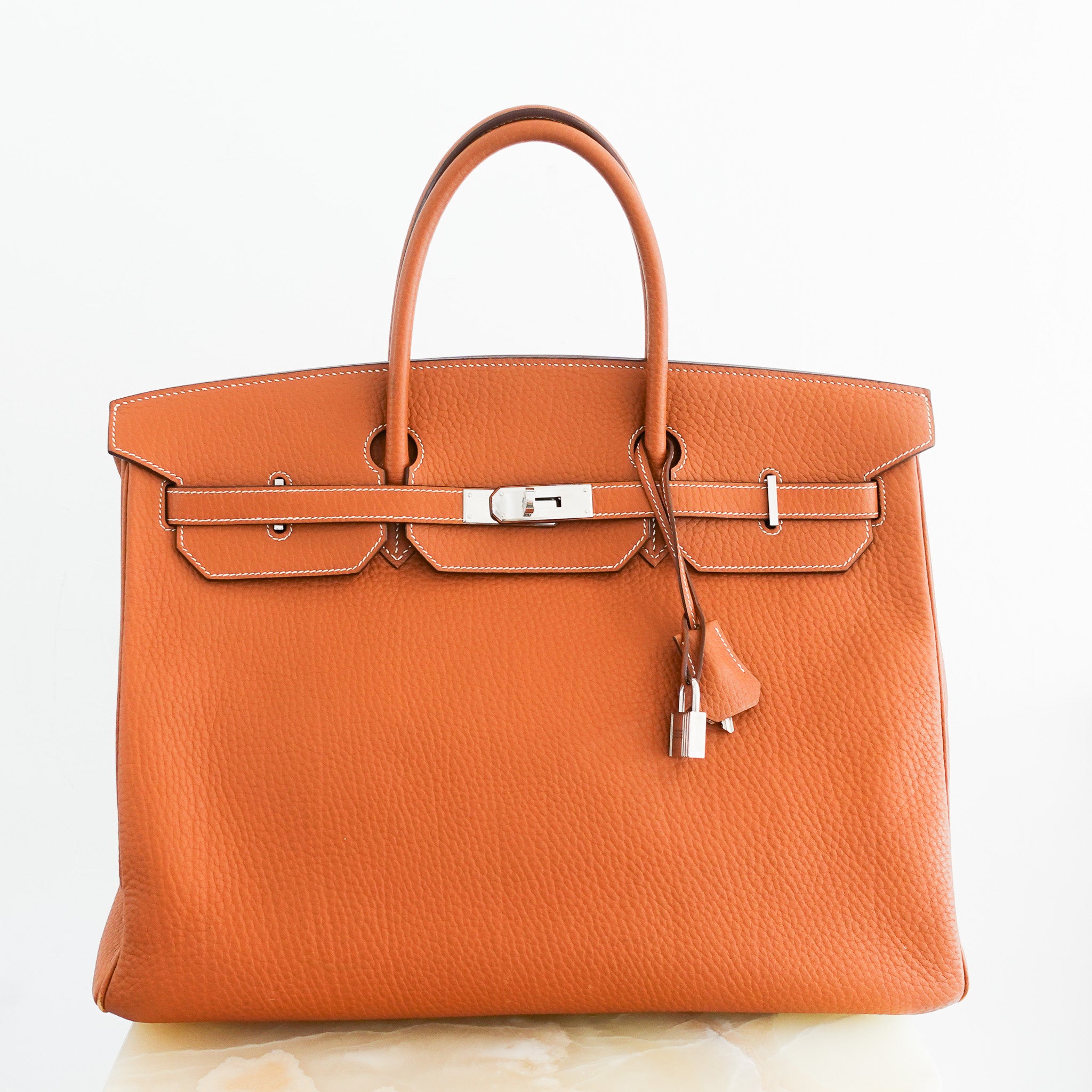 Hermès Birkin 40 Retourne Gold Togo Palladium | Authentic Preloved - Reloved Again