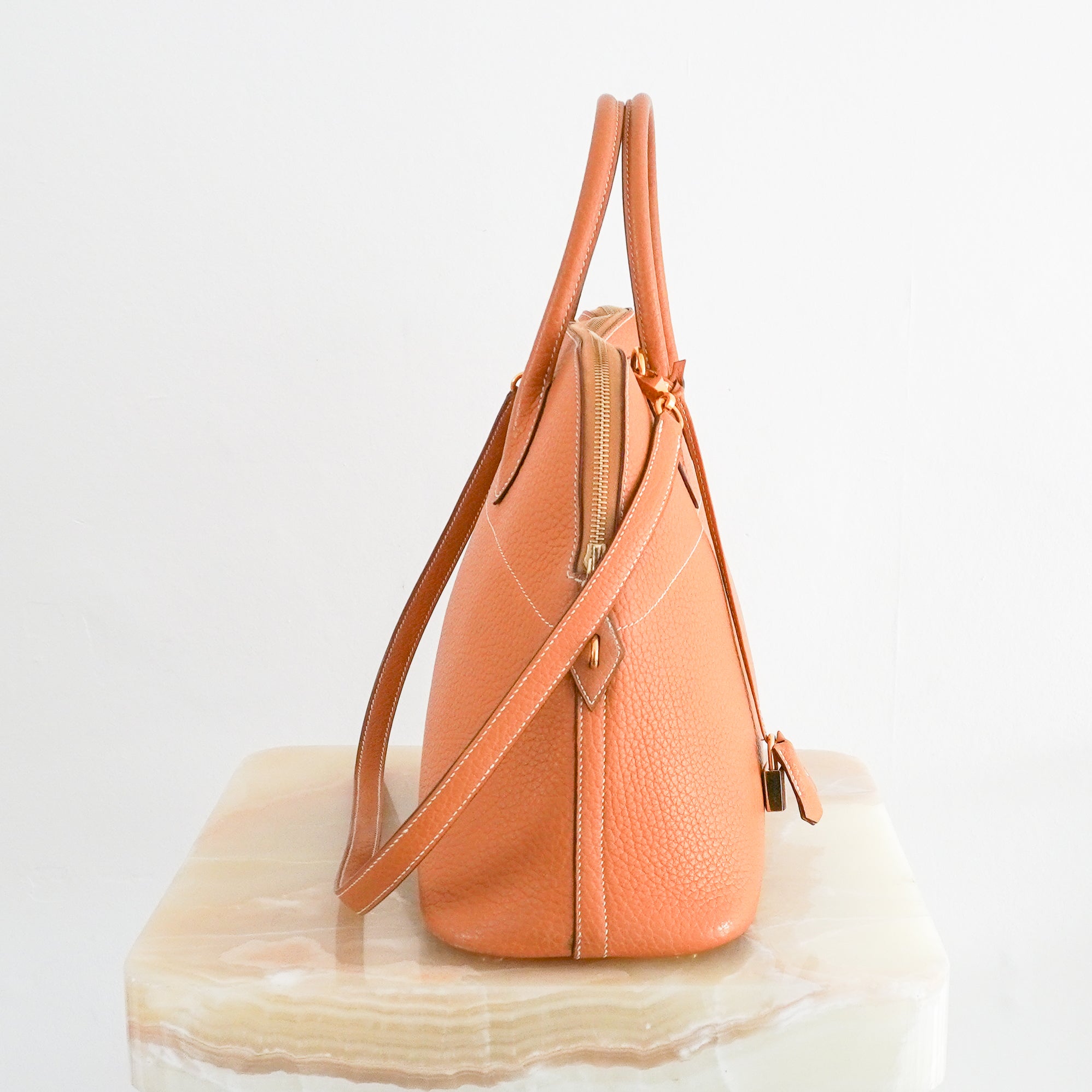 Hermès Bolide 35 Bag in Gold Togo Leather and Gold Tone Hardware (RRP £6000) | Authentic Preloved - Reloved Again