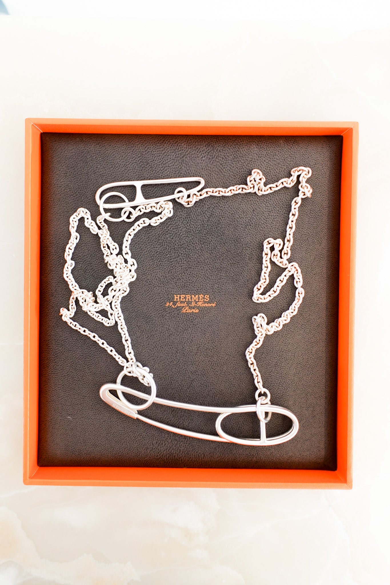 Hermes Chaine d'Ancre Punk Long Necklace | Authentic Preloved - Reloved Again