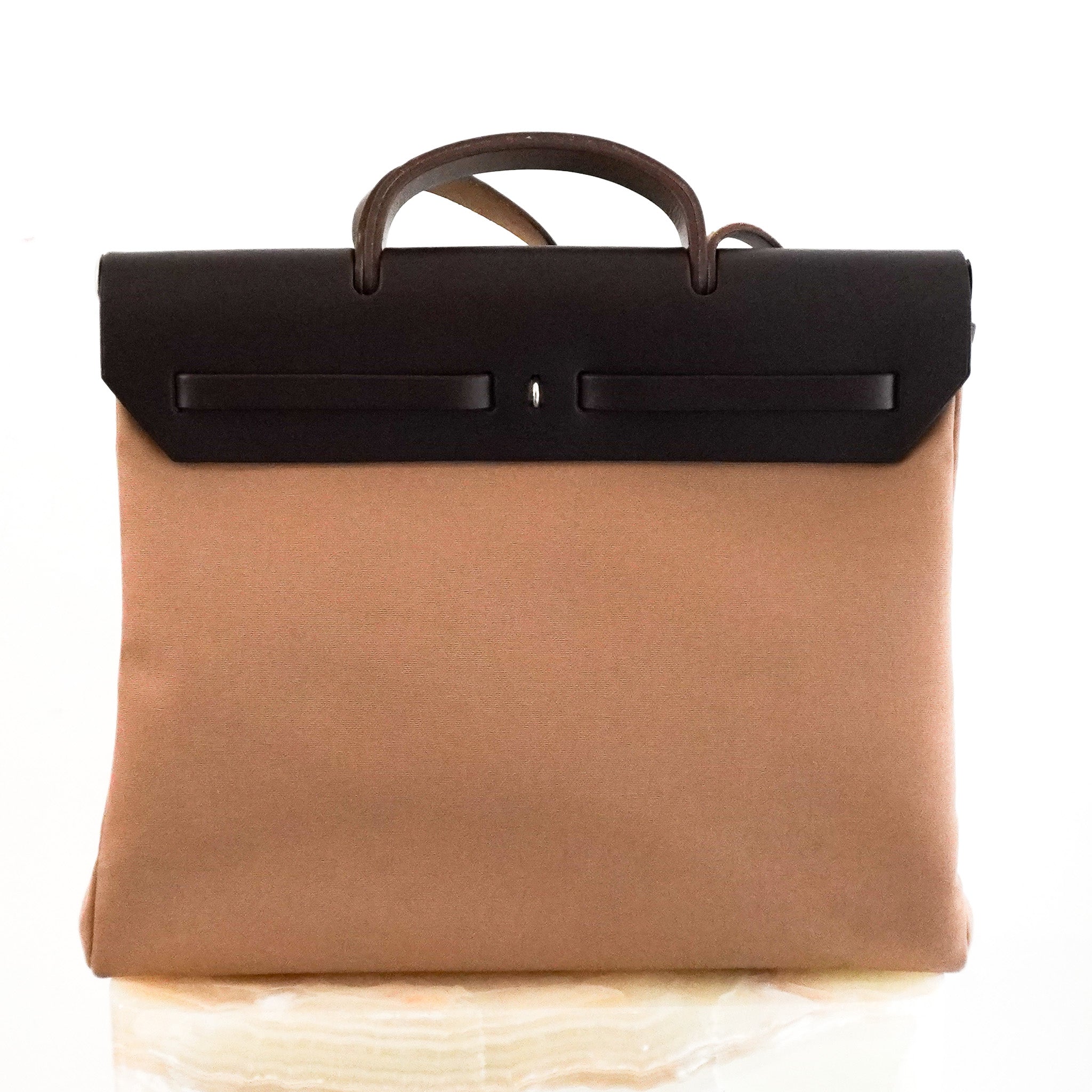 Hermès Herbag 39 2 Way in Etoupe RRP £3260 | Authentic Preloved - Reloved Again