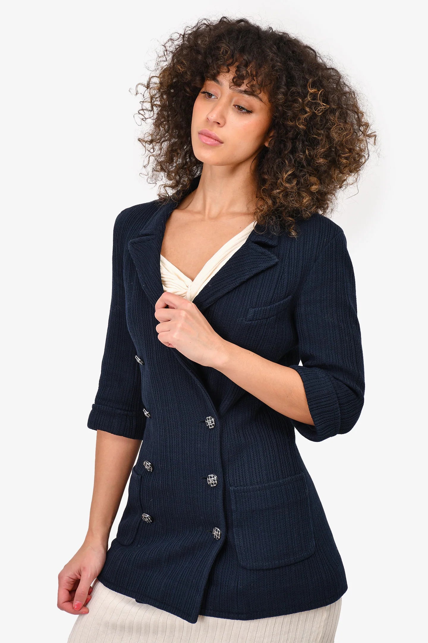 https://www.mineandyours.com/products/pre-loved-chanel-2013-navy-pleated-double-breasted-s-s-blazer-jacket-sz-38?srsltid=AfmBOopv77l-Z0_ovl7PR9mlhsbzum1x53b6lCn4fllmDKKH3U1HhdMh