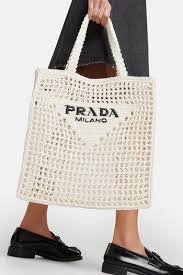Small logo raffia tote white RRP £1500