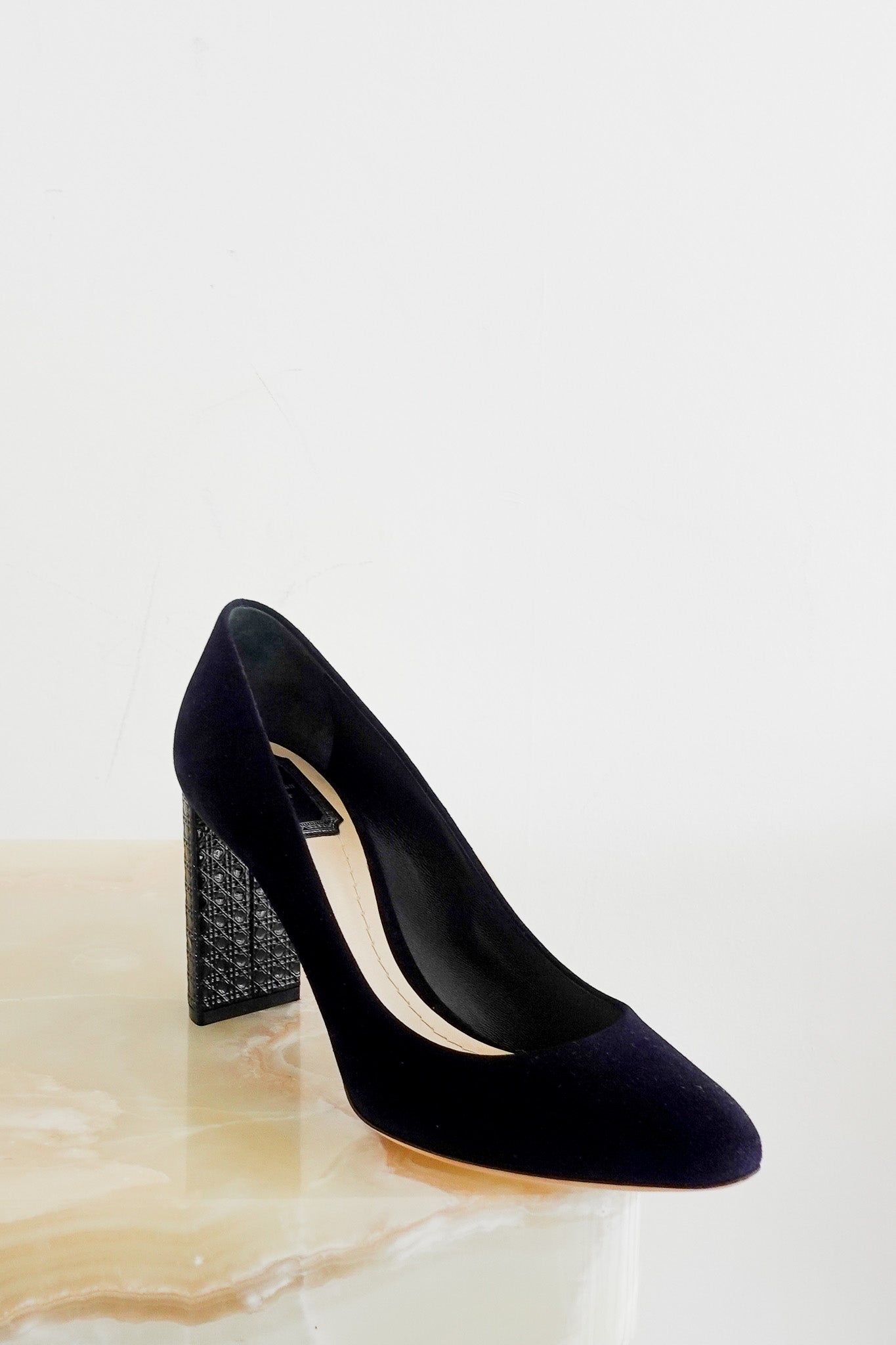 Dior Cannage Suede Navy Pump RRP £560 | Authentic Preloved - Reloved Again