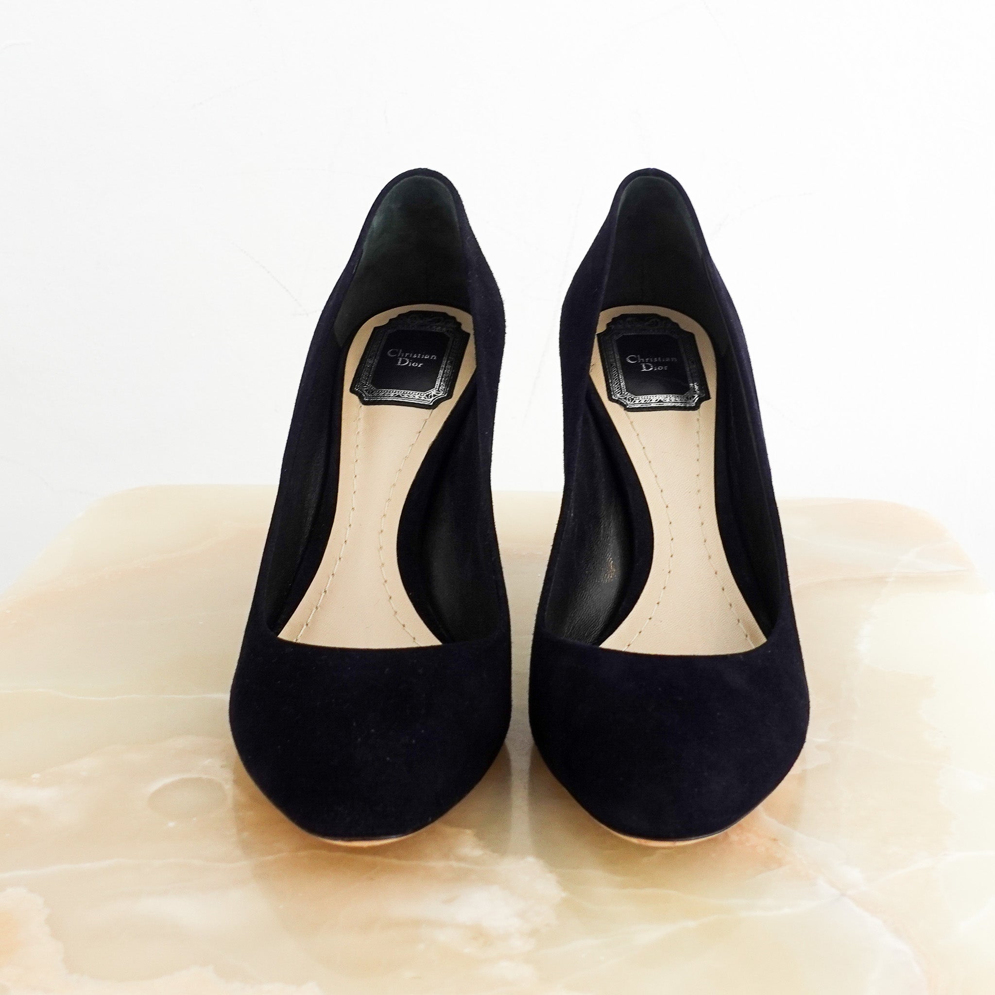 Dior Cannage Suede Navy Pump RRP £560 | Authentic Preloved - Reloved Again