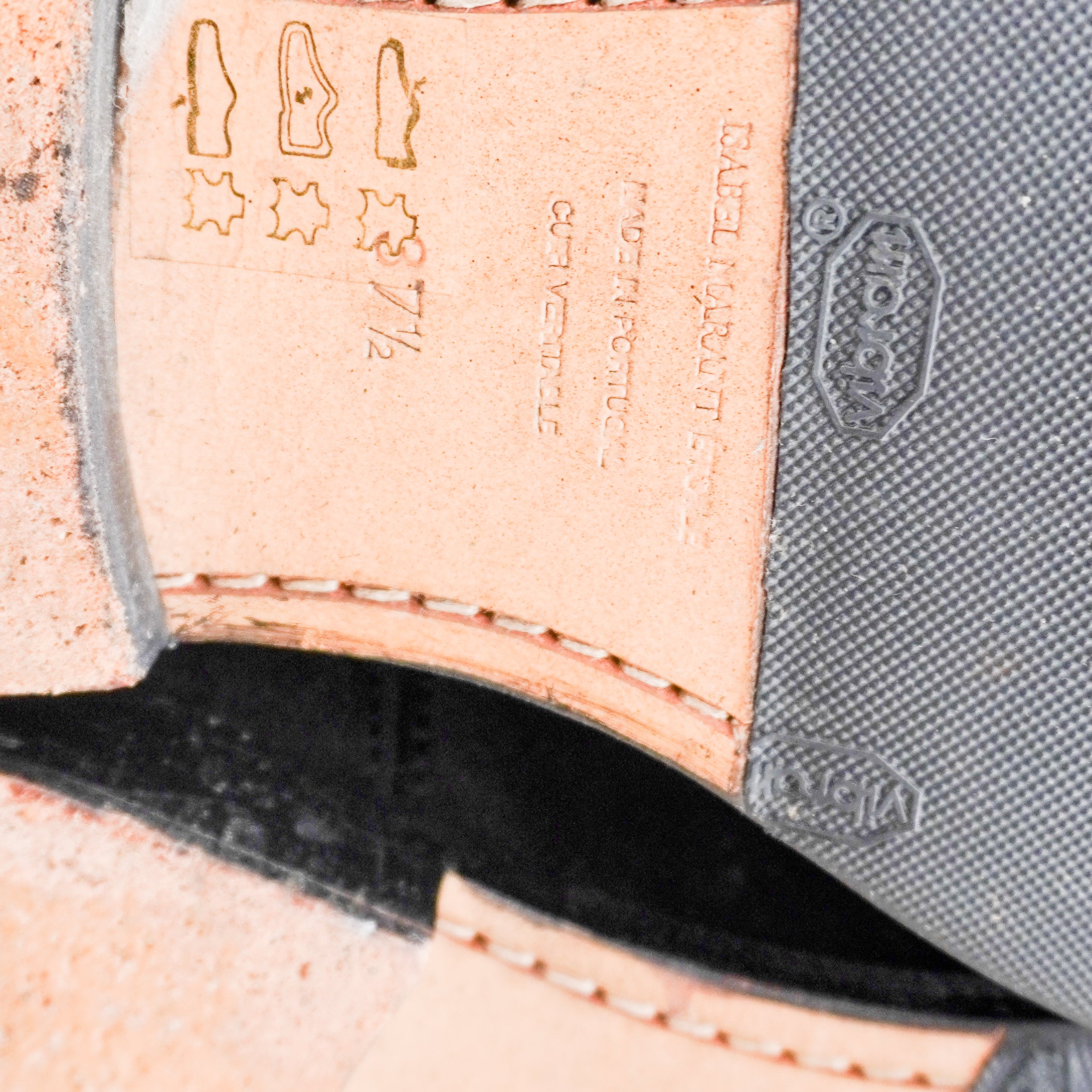 Logo of the Isabel Marant Etoile ankle boots showing the made in Portugal stamp