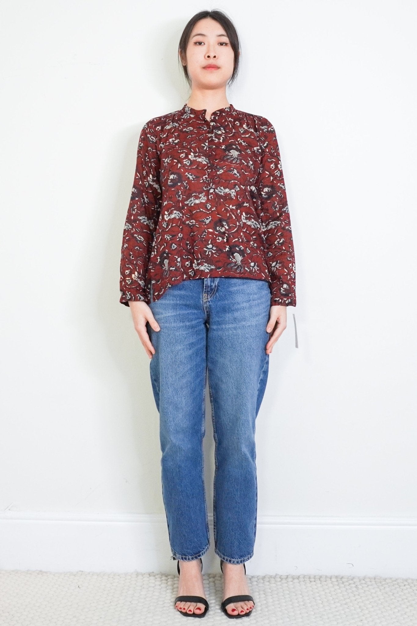 Isabel Marant Etoile Burgundy Floral Top RRP £395 | Authentic & Preloved - Reloved Again