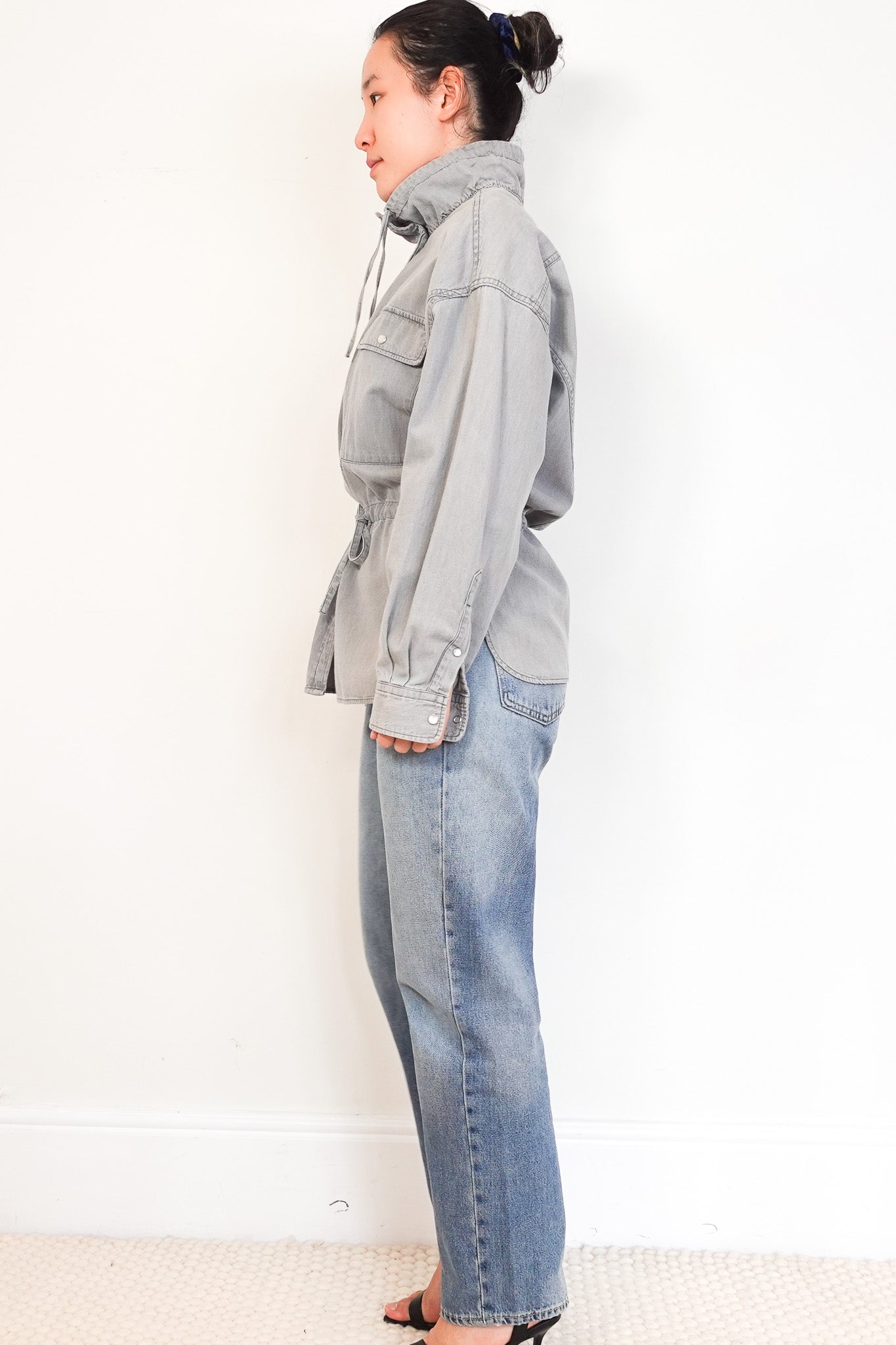 Isabel Marant Étoile Grey Denim Madras Shirt RRP £325 | Authentic Preloved - Reloved Again