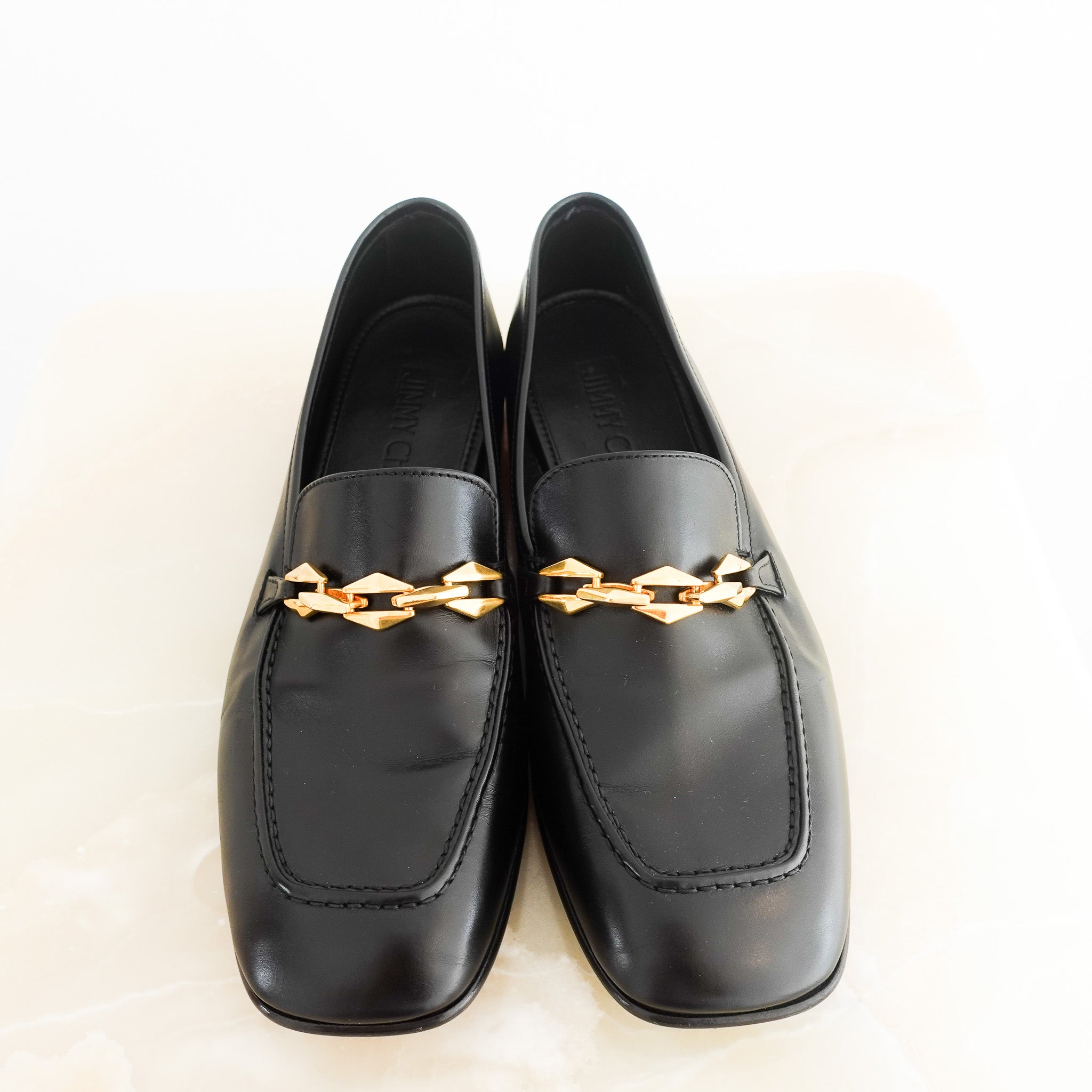 Jimmy Choo Tilda Leather Loafers RRP £800 | Authentic Preloved - Reloved Again
