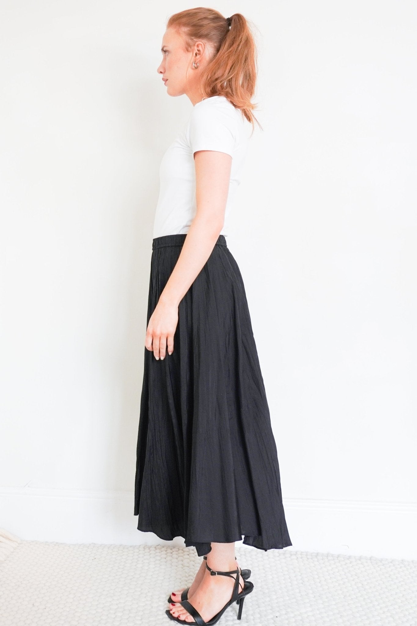 Joseph Pleated Midi Skirt in black RRP £325 | Authentic Preloved - Reloved Again
