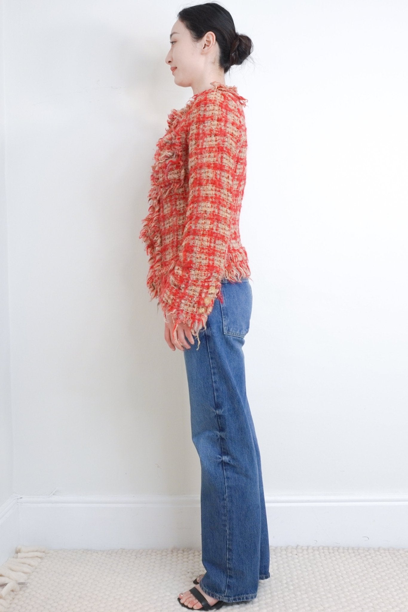 Junya Watanabe Red Boucle Jacket RRP £1500 | Authentic Preloved - Reloved Again