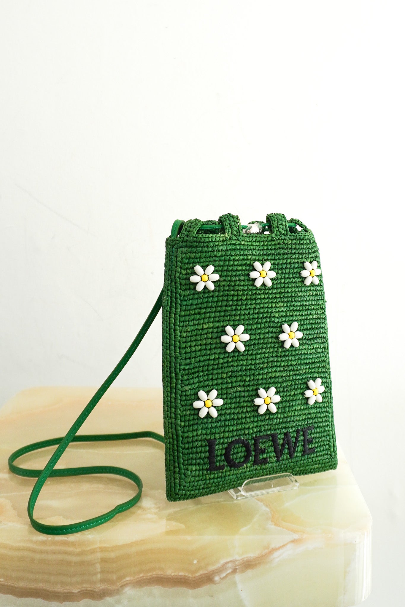 Loewe x Paula Ibiza Drawstring Pocket Bag in Green RRP £750 | Authentic Preloved - Reloved Again