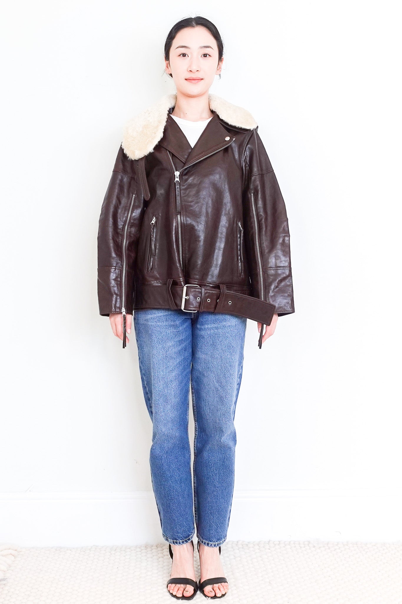malene-birger-brown-leather-jacket-with-shearling-collar-front-picture-chelsea-london
