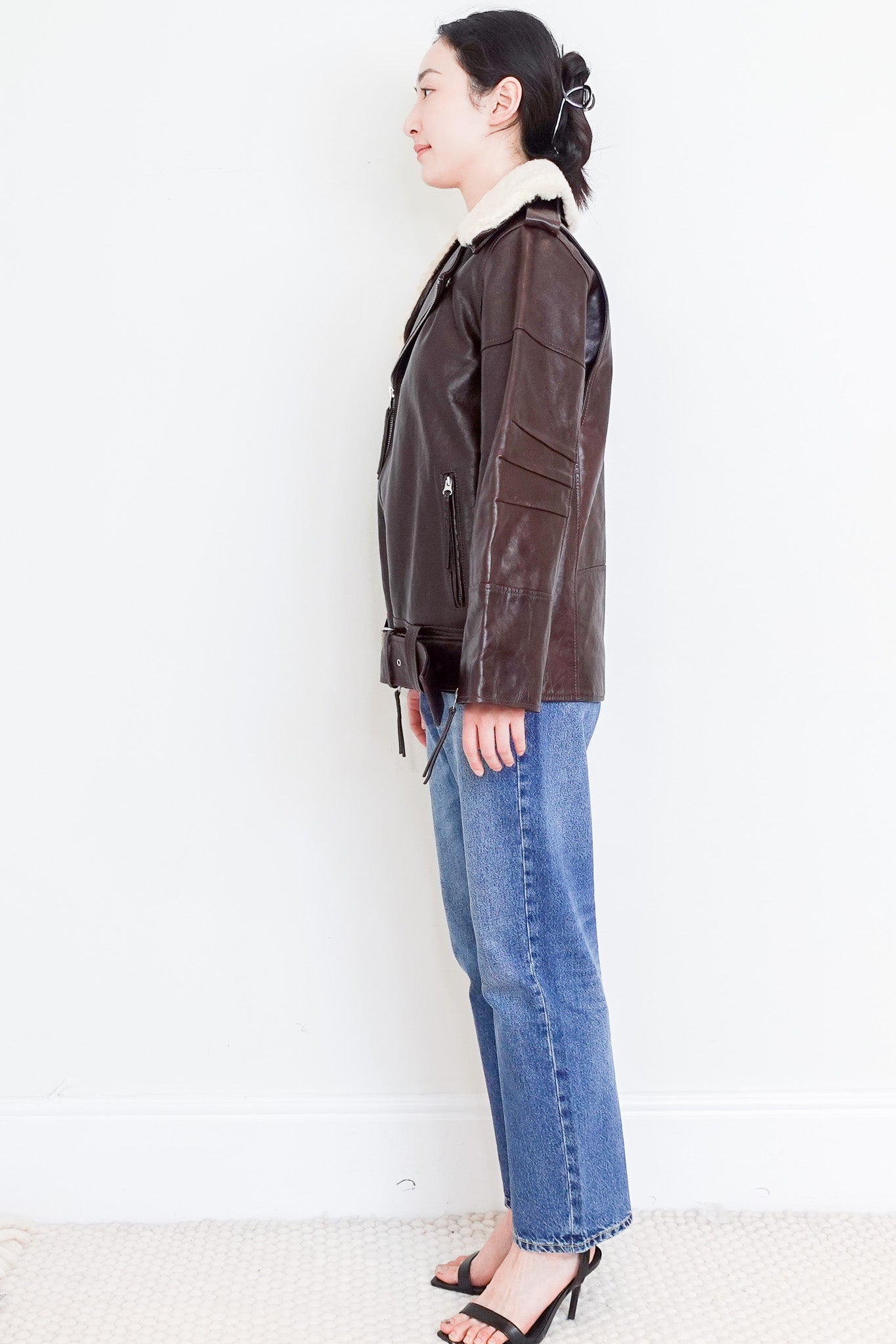 malene-birger-brown-leather-jacket-with-shearling-collar-side-picture