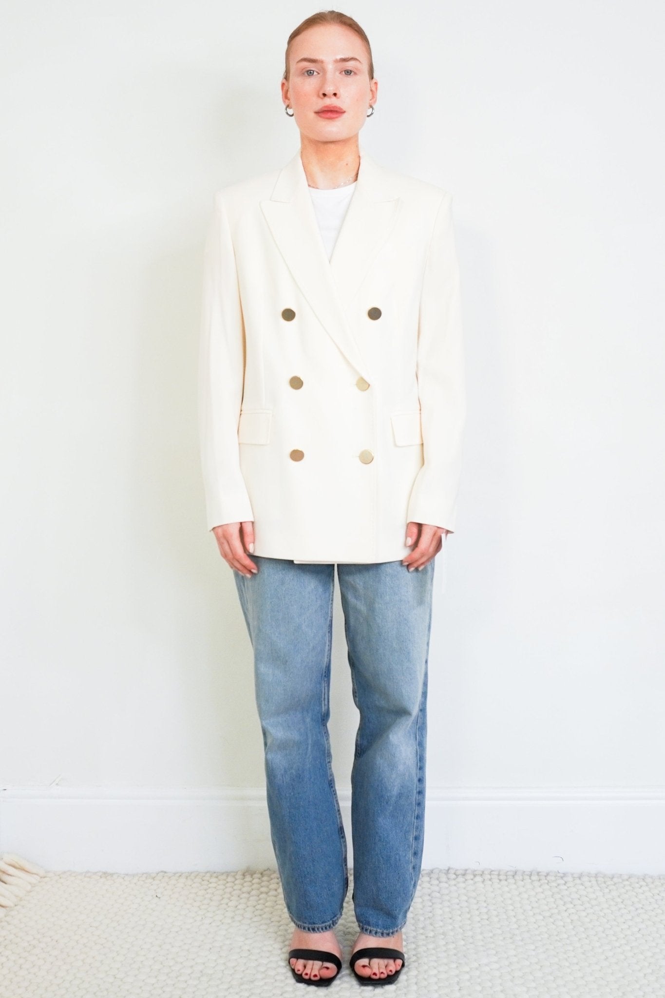 MaxMara Studio Cream Double Breasted Blazer RRP £900 | Authentic Preloved - Reloved Again