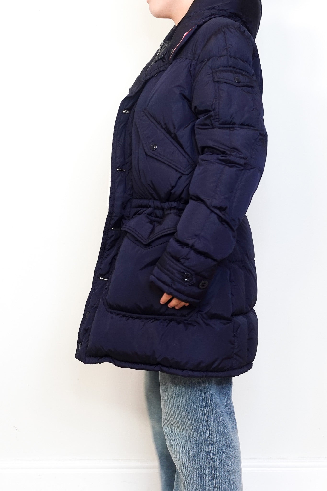 NEW MONCLER Navy Hooded Coat RRP £1500 | Authentic Preloved - Reloved Again