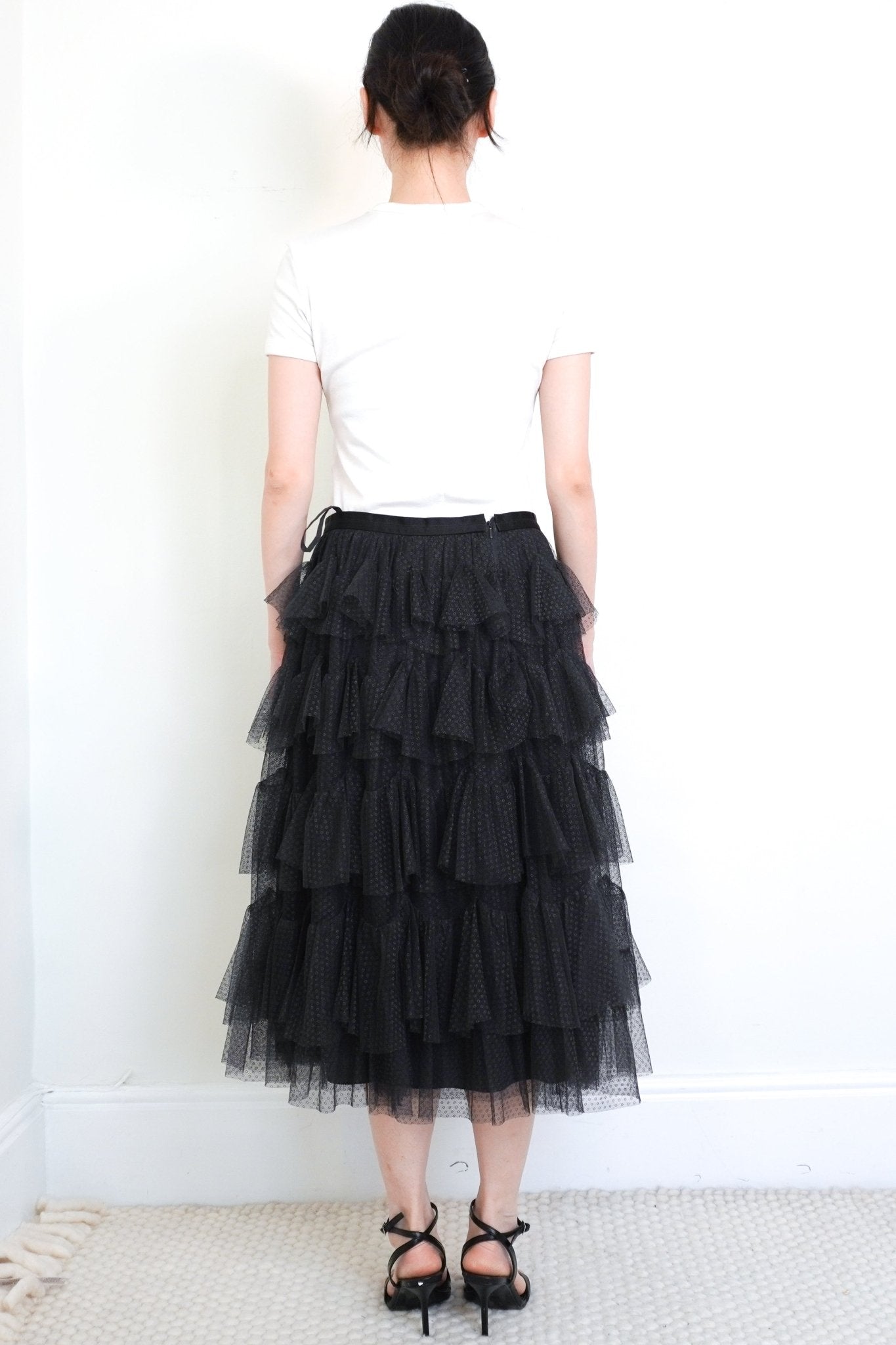 Needle & Thread Black Tule Ruffle Skirt RRP £325 | Authentic Preloved - Reloved Again
