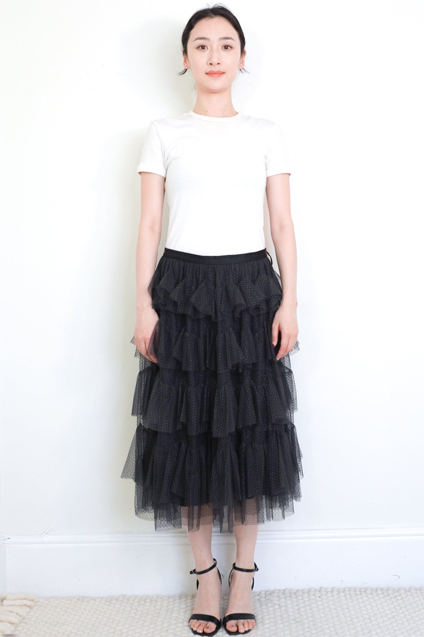 Needle & Thread Black Tule Ruffle Skirt RRP £325 | Authentic Preloved - Reloved Again