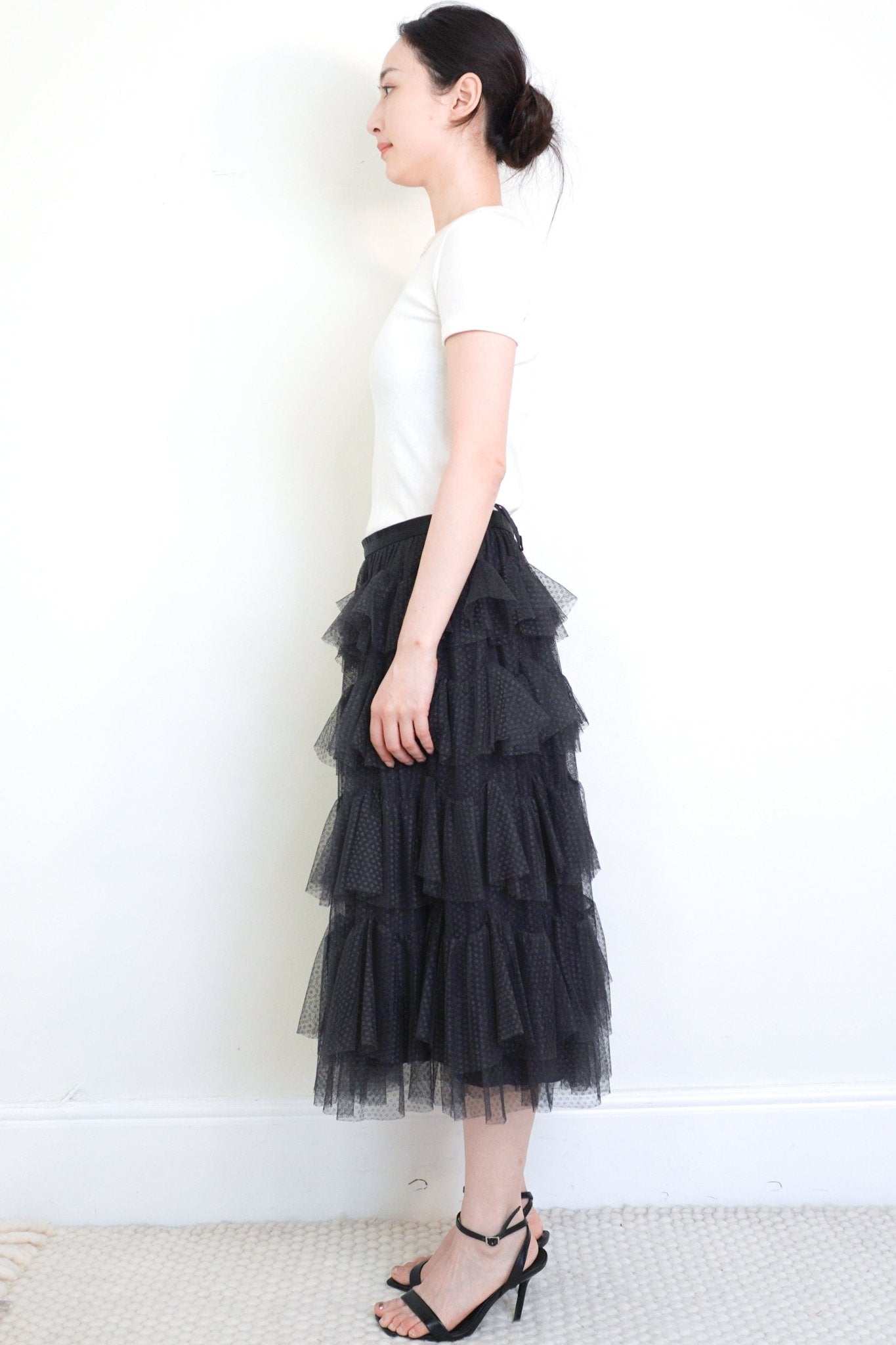 Needle & Thread Black Tule Ruffle Skirt RRP £325 | Authentic Preloved - Reloved Again