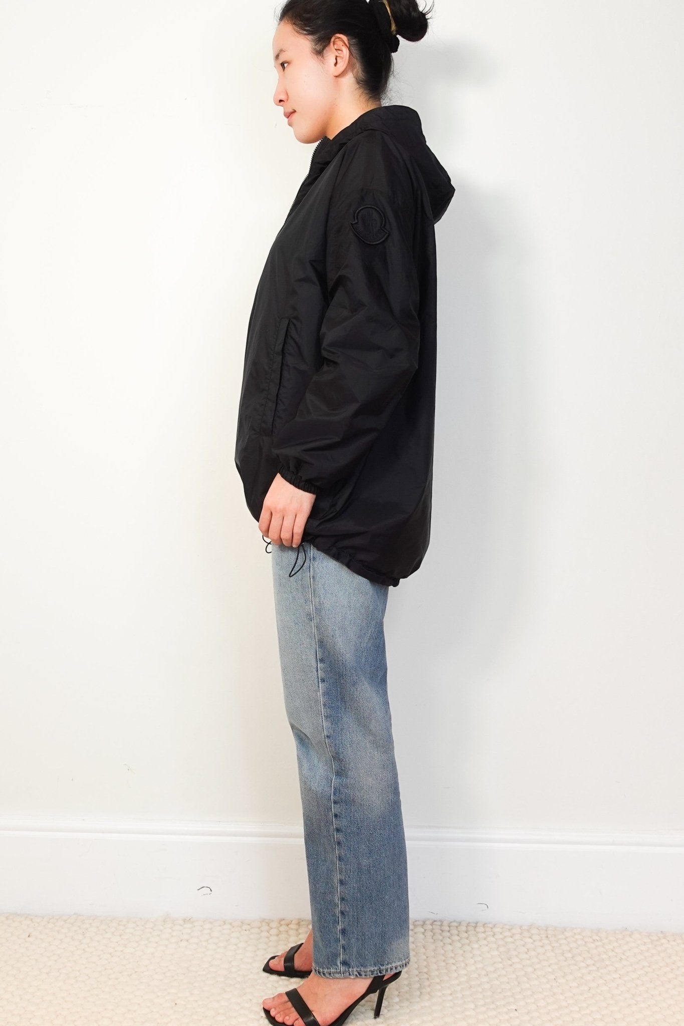 NEW MONCLER Black hooded Raincoat RRP £970 | Authentic Preloved - Reloved Again