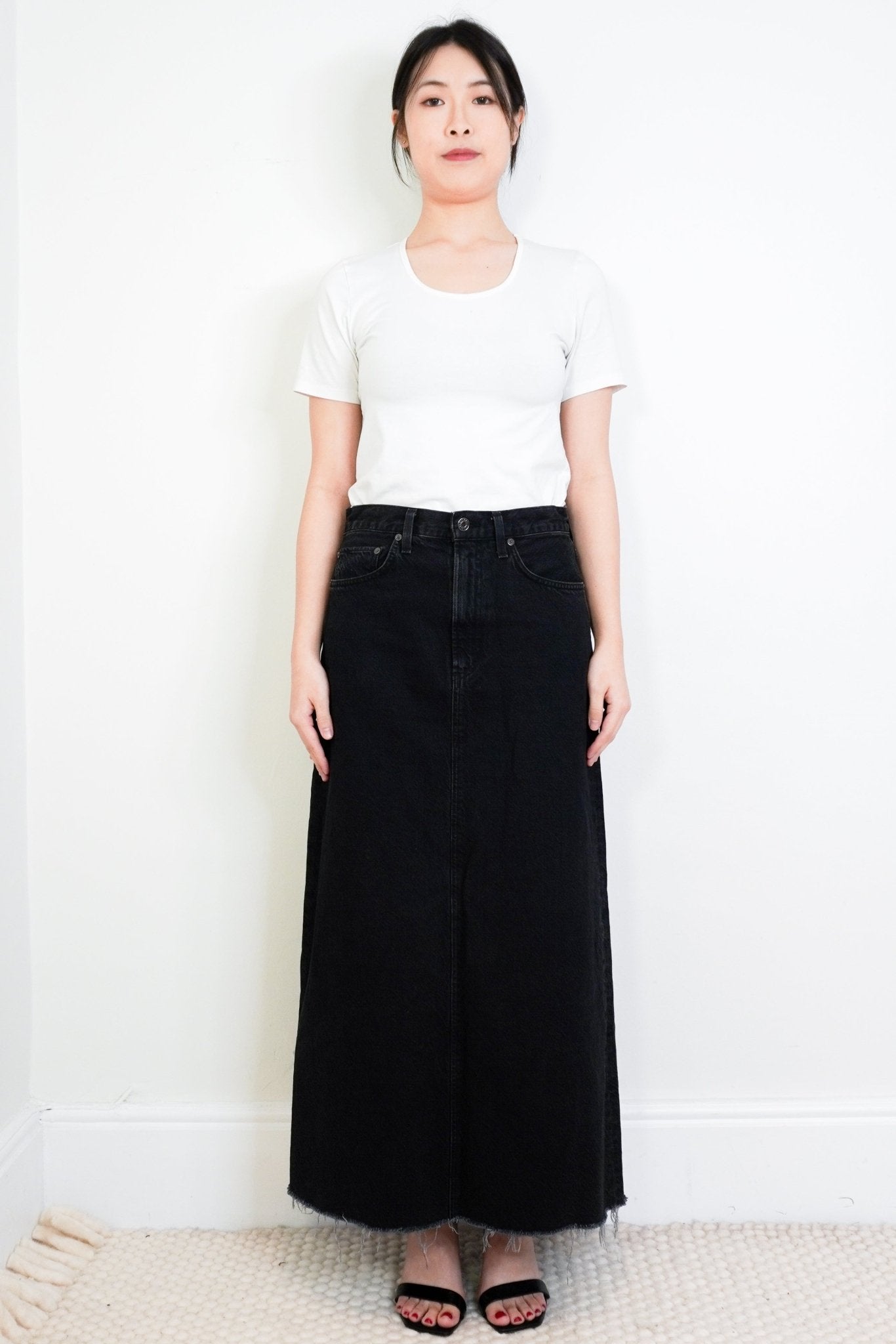 NEW Agolde Black denim skirt RRP £340 | Authentic Preloved - Reloved Again