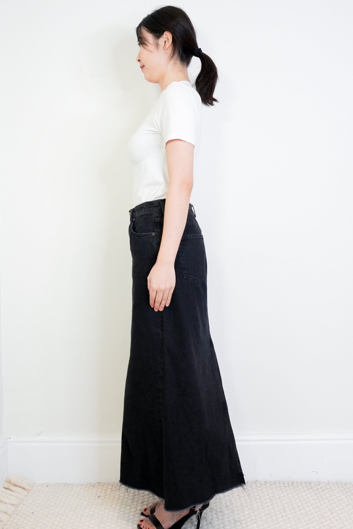NEW Agolde Black denim skirt RRP £340 | Authentic Preloved - Reloved Again