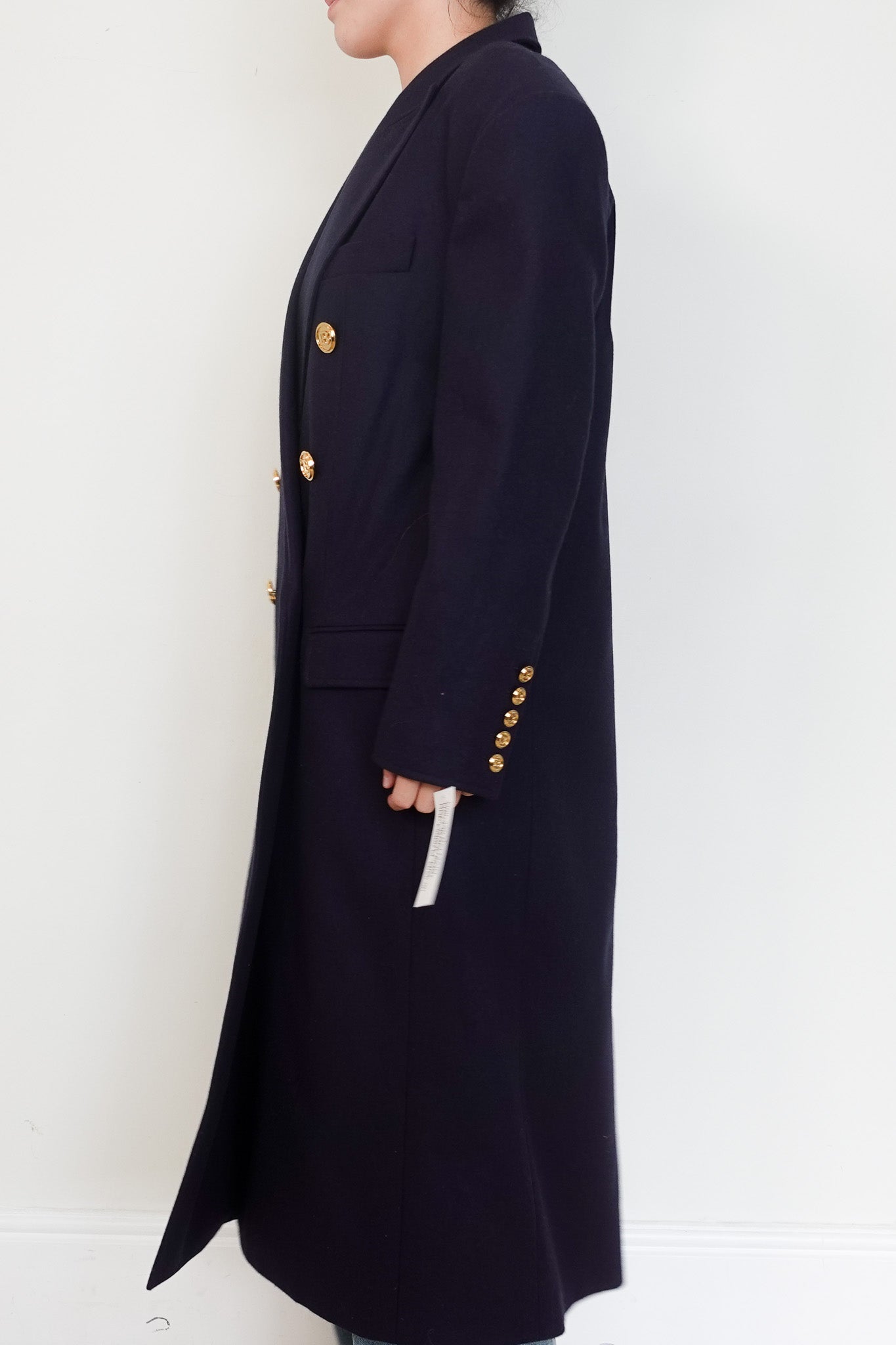 NEW Balmain Navy Wool Coat RRP £2300 | Authentic Preloved - Reloved Again