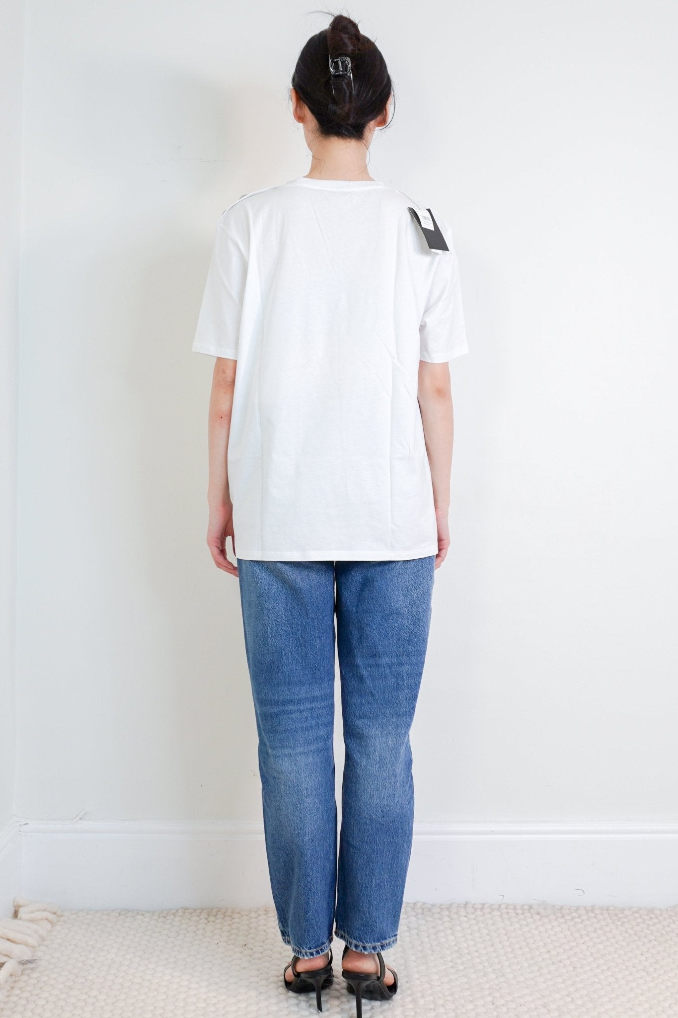 NEW Balmain White T-Shirt with Silver Logo RRP £380 | Authentic Preloved - Reloved Again