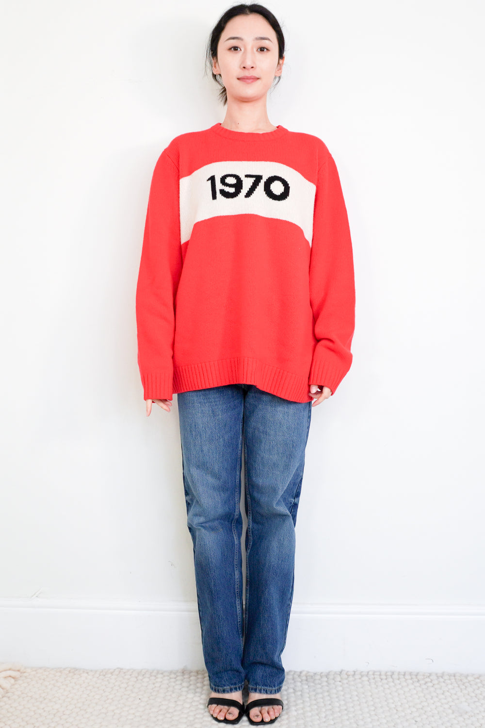 NEW Bella Freud Red 1970 Oversized Jumper RRP £385 | Authentic Prelove