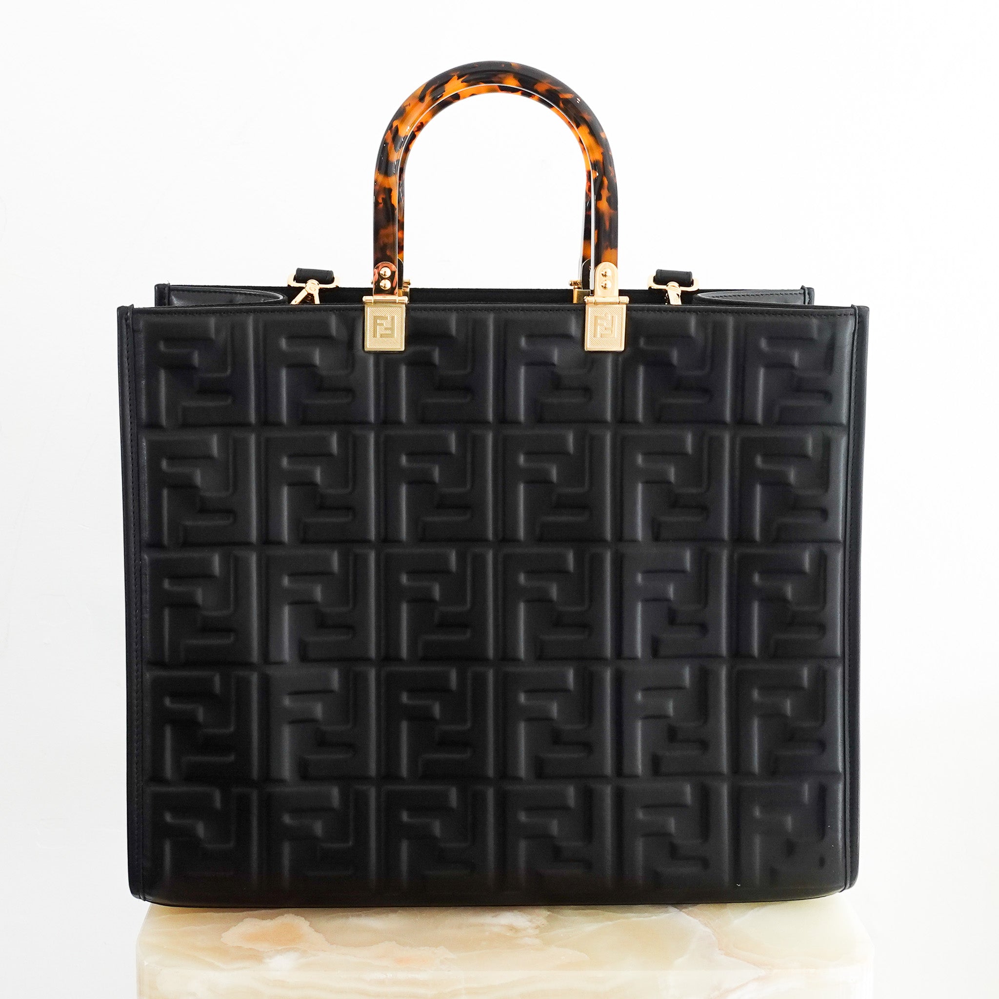 new-fendi-ff-sunshine-medium-black-tote-bag-back-picture