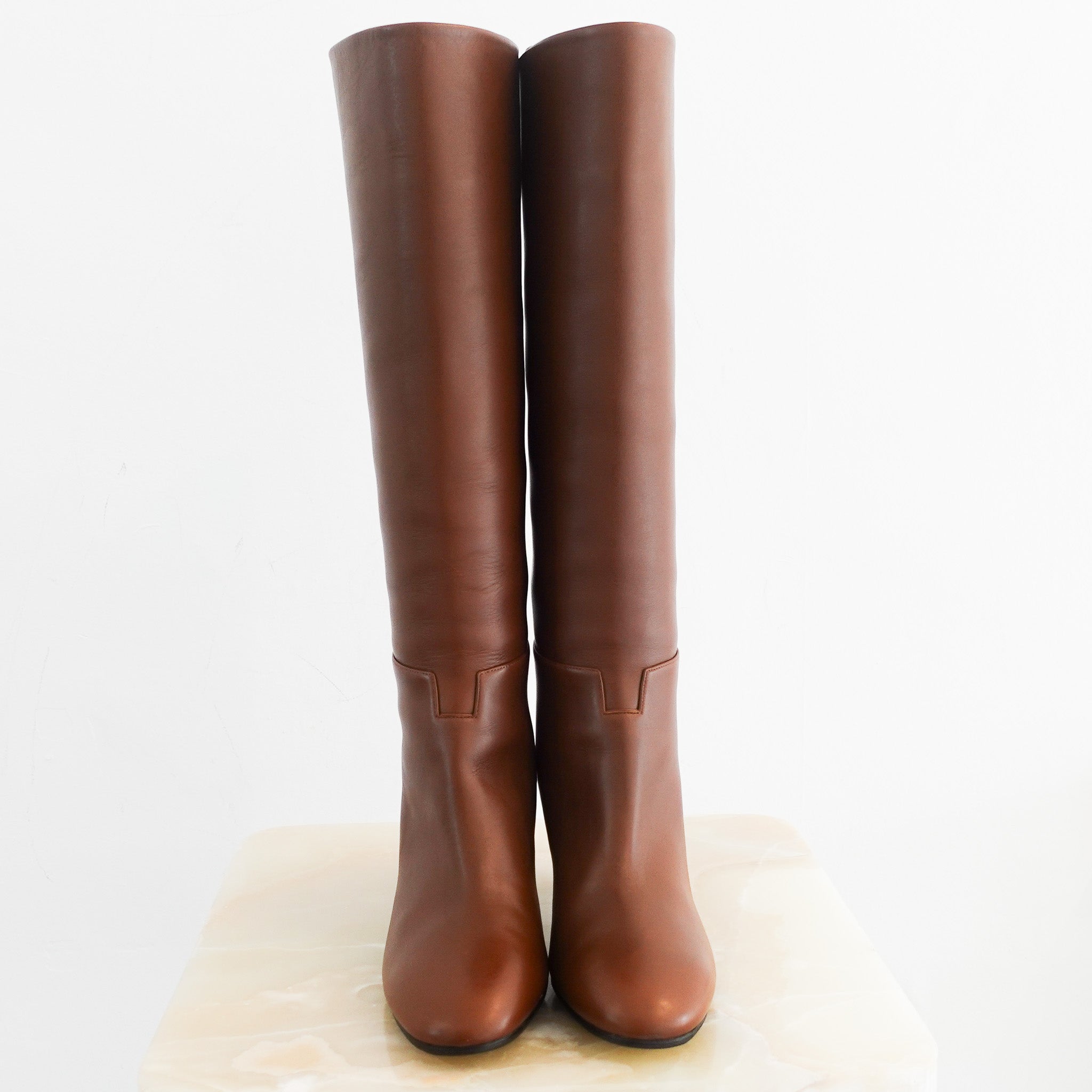 NEW Hermes Judy brown Knee High boots | Authentic Preloved - Reloved Again