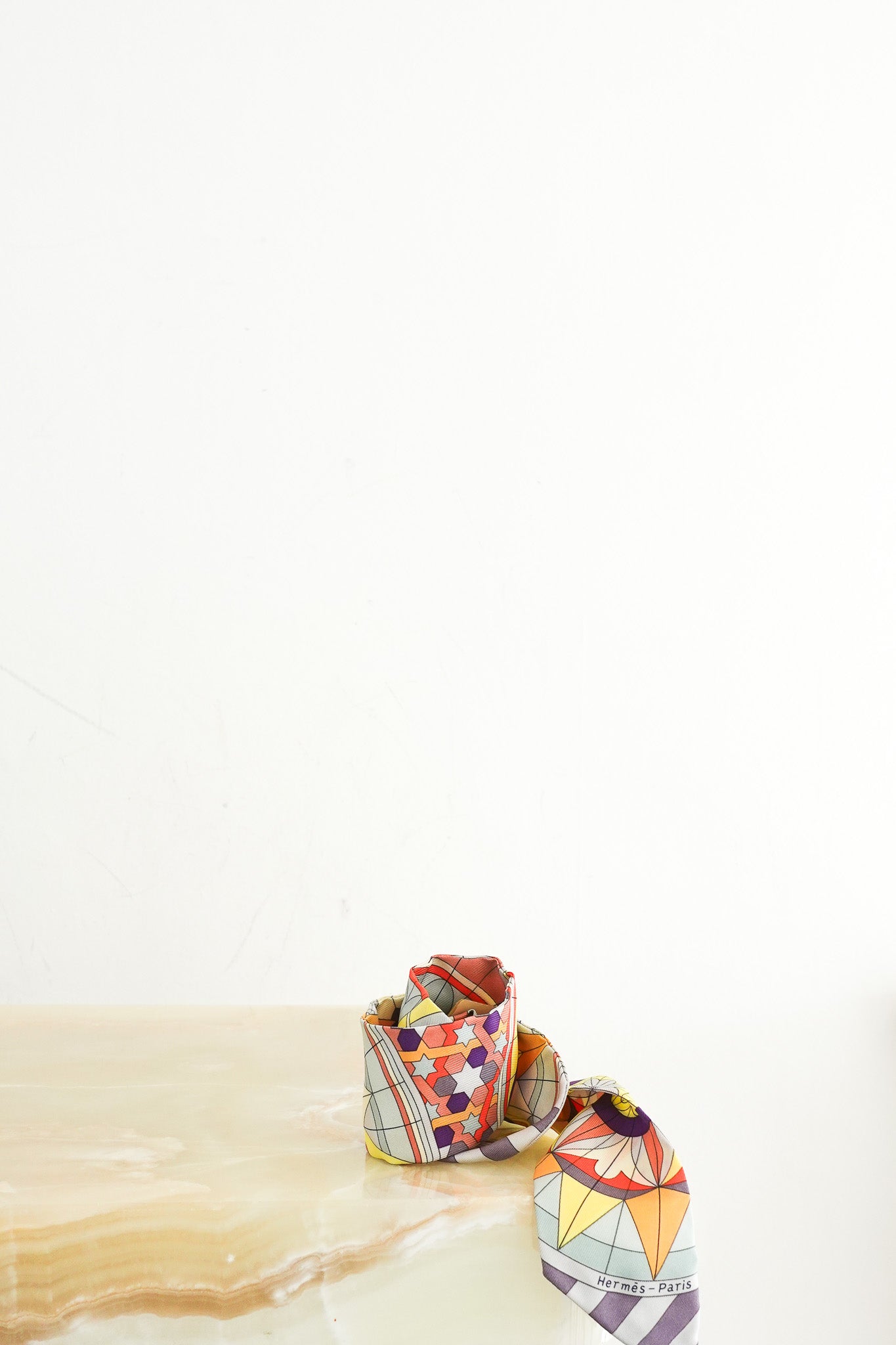 NEW Hermès Rose De Compas Silk Twilly Scarf RRP £190 | Authentic Preloved - Reloved Again