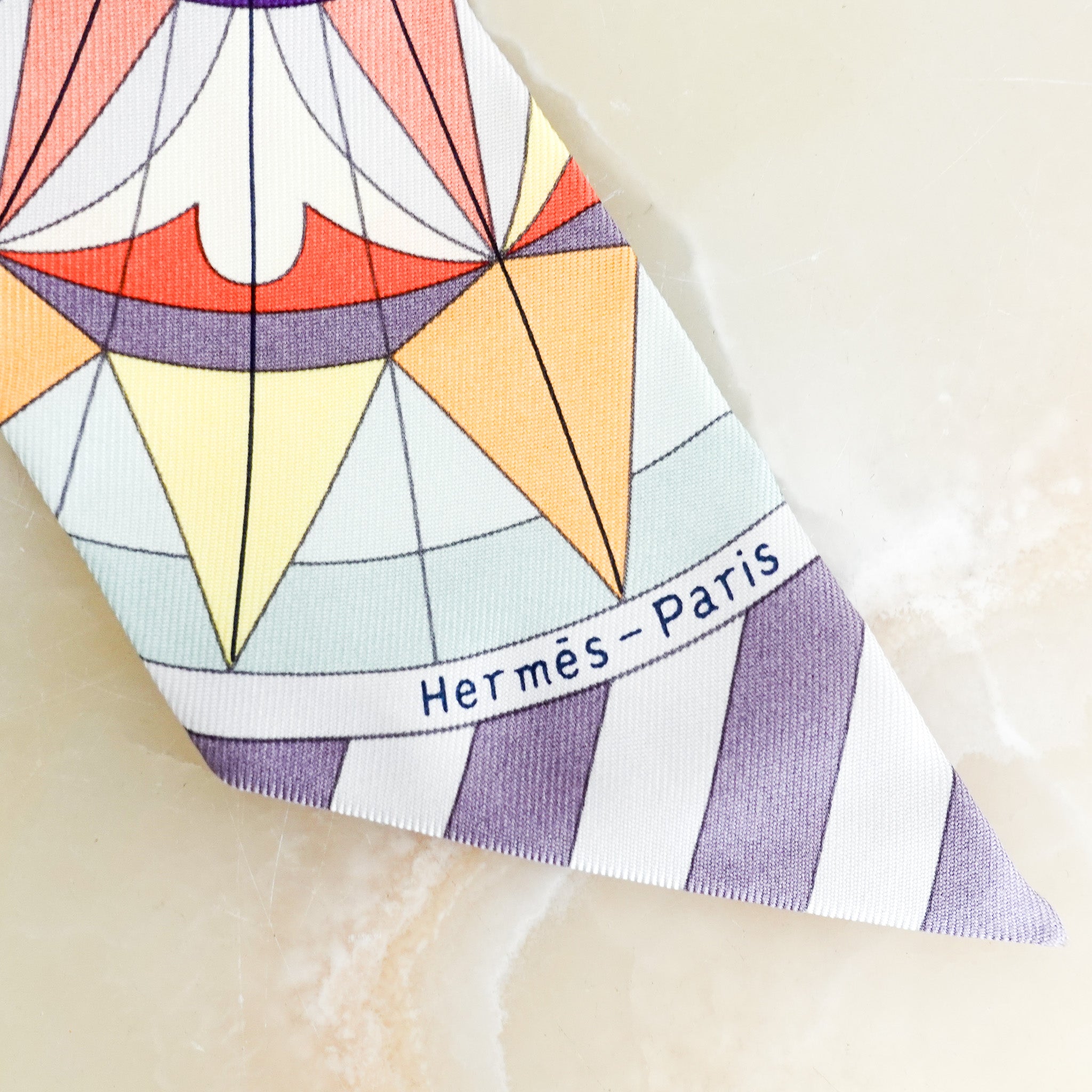 NEW Hermès Rose De Compas Silk Twilly Scarf RRP £190 | Authentic Preloved - Reloved Again