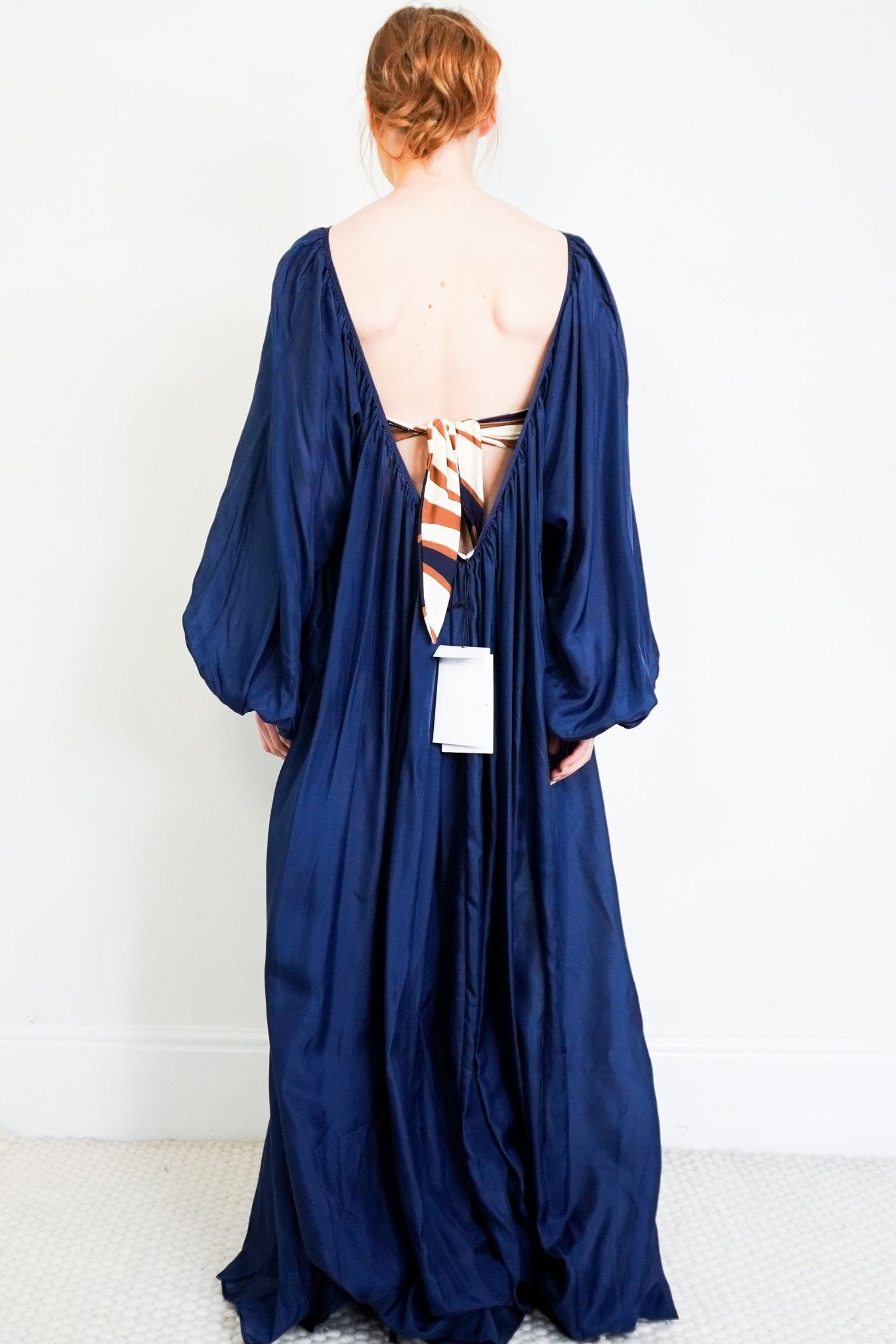 NEW Kalita Navy Silk Maxi Dress RRP £800 | Authentic Preloved - Reloved Again