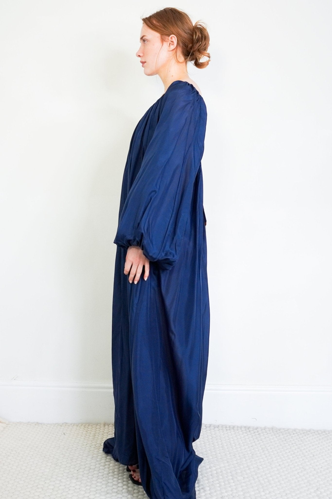 NEW Kalita Navy Silk Maxi Dress RRP £800 | Authentic Preloved - Reloved Again