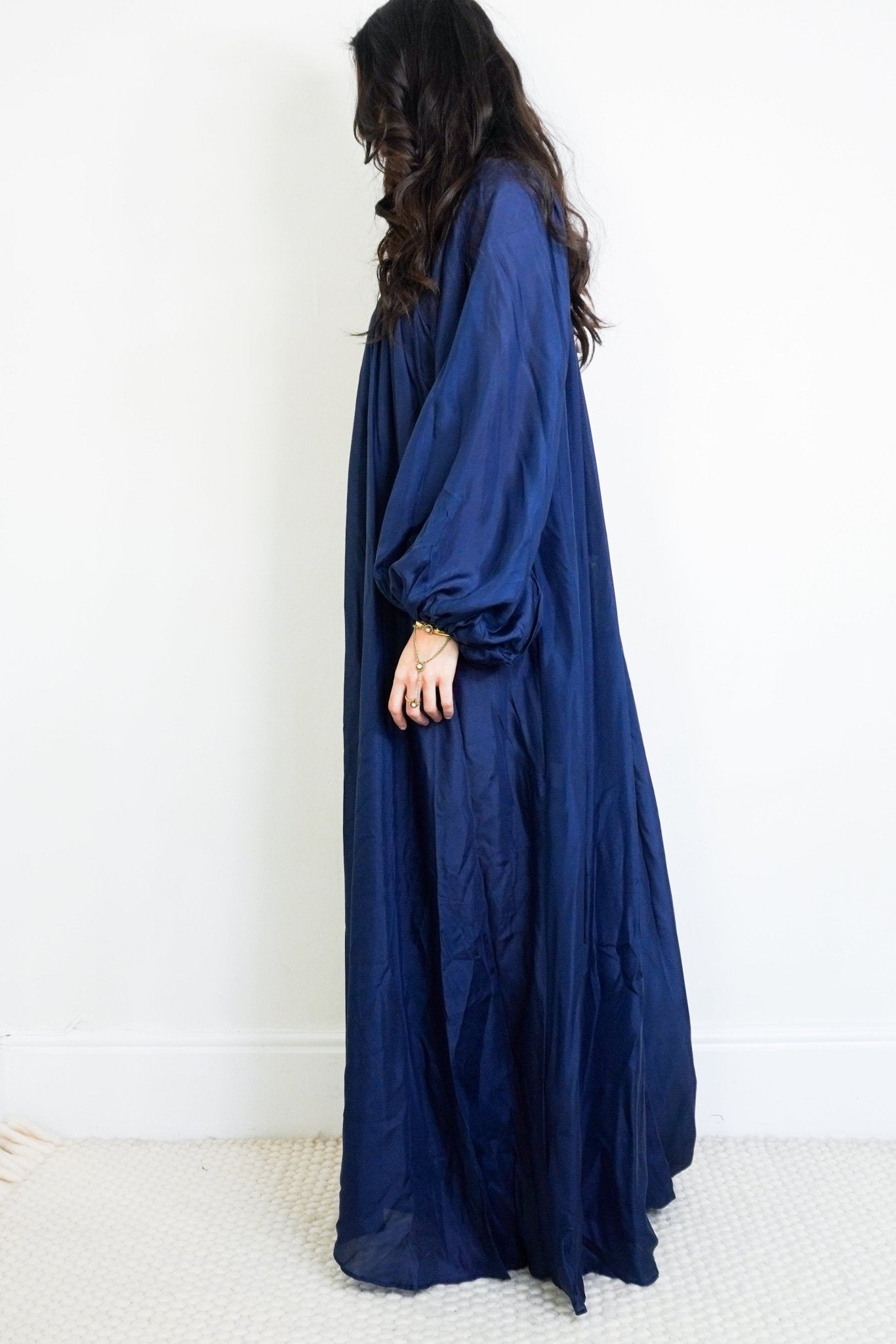 NEW Kalita Navy Silk Maxi Dress RRP £800 | Authentic Preloved - Reloved Again