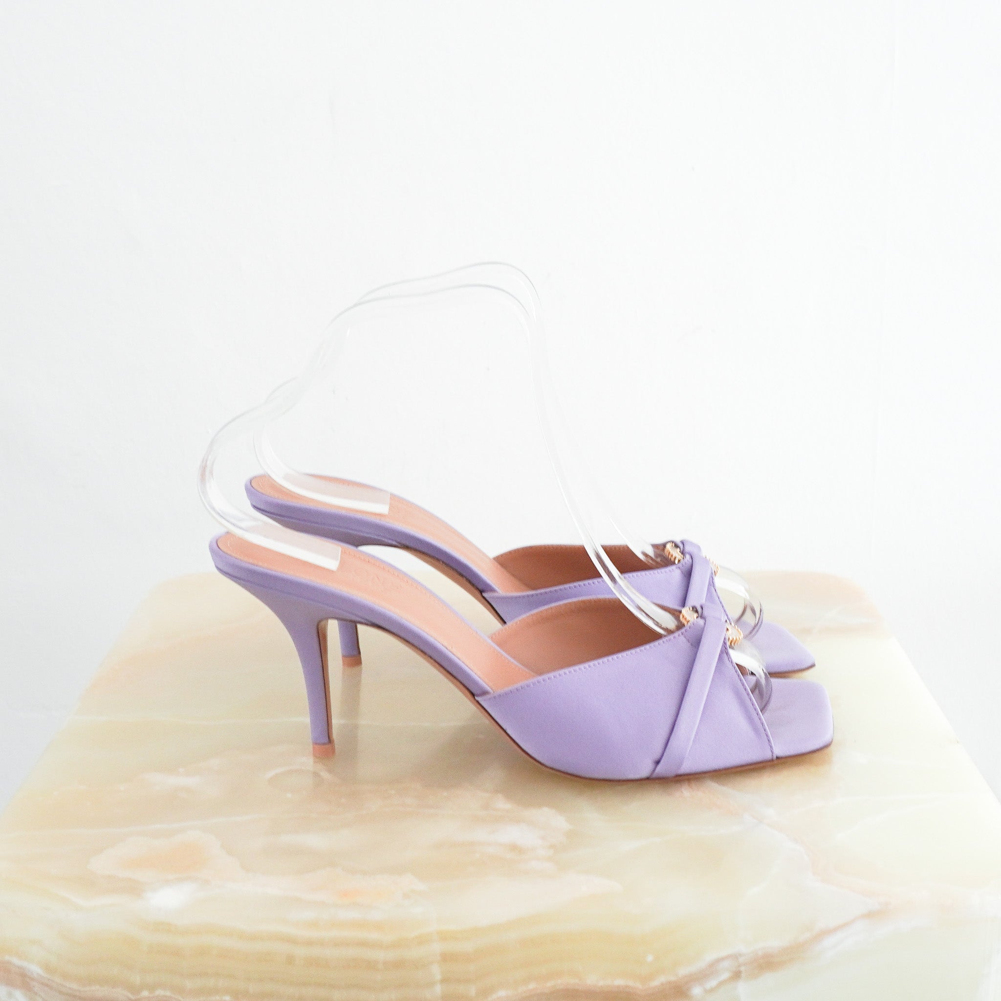 NEW Malone Soulier Purple Satin Mules (RRP £550) | Authentic Preloved - Reloved Again
