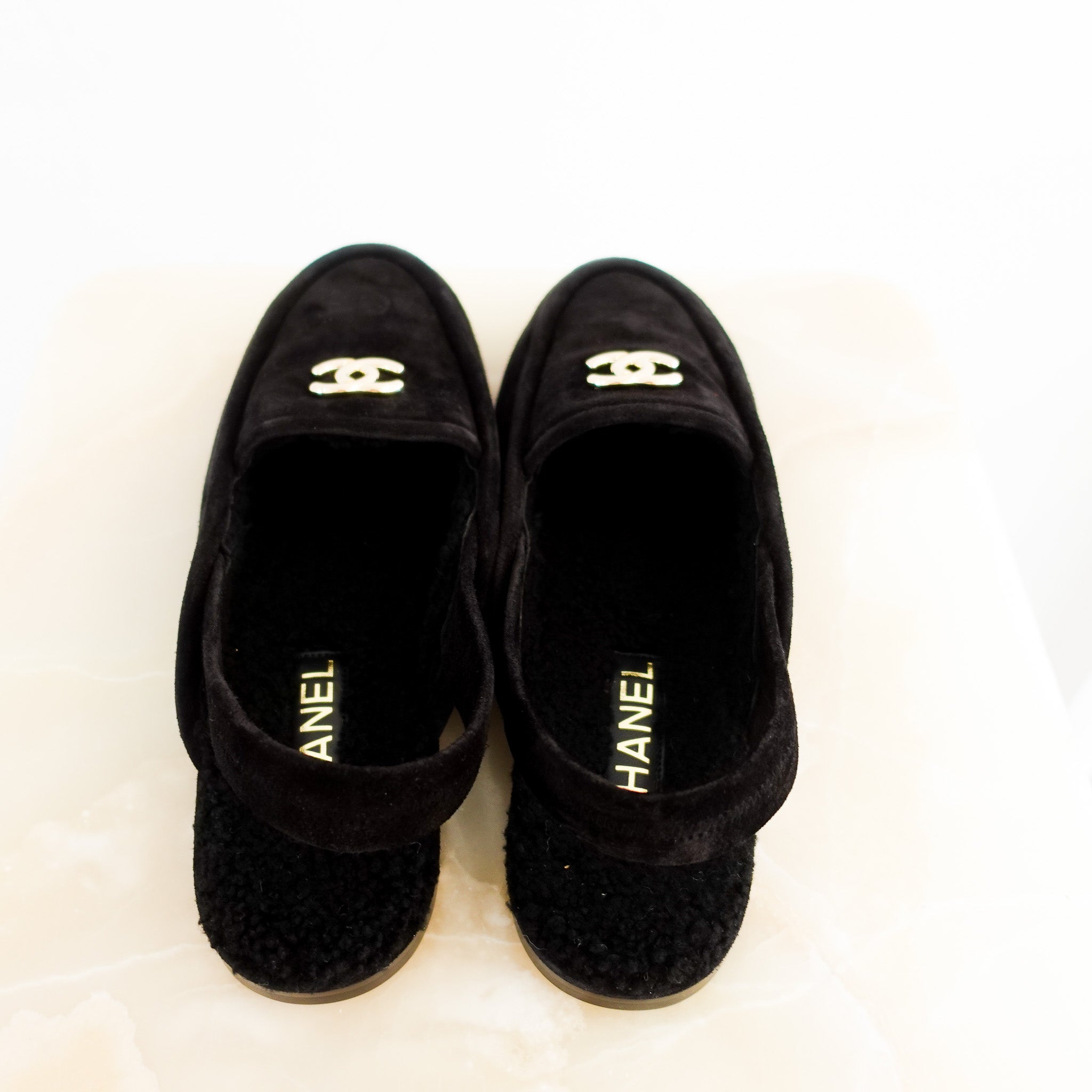 NEW SOLD OUT Chanel Shearling Mules | Authentic Preloved - Reloved Again