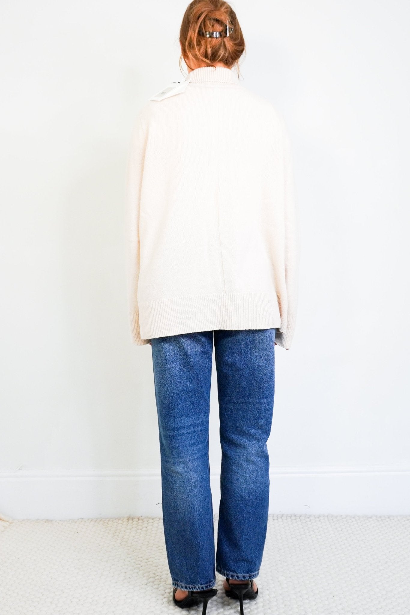 New The Row Cream Cable Knit Turtle Neck Milina Top RRP £880| Authentic Preloved - Reloved Again