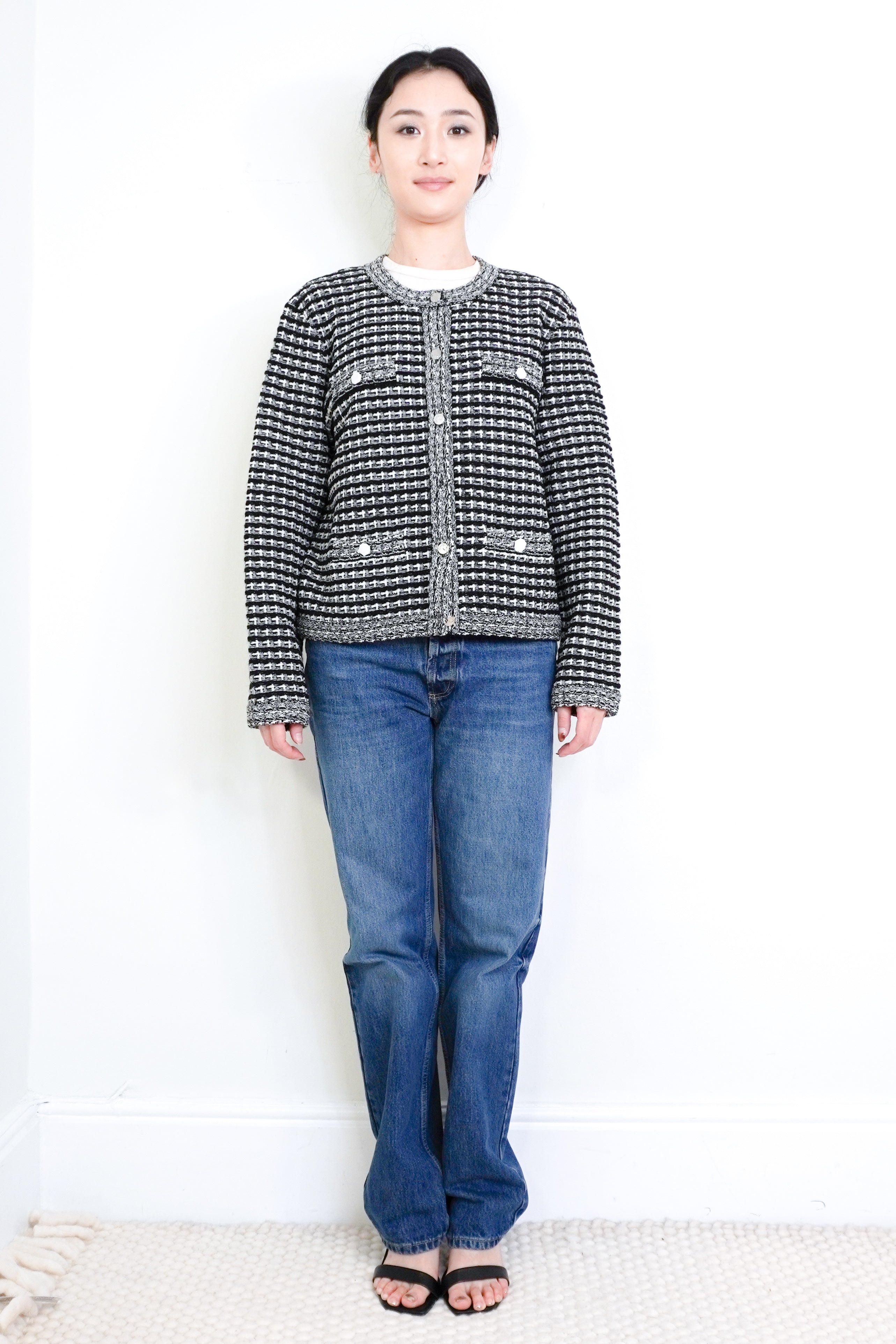 new-tory-burch-kendra-boucle-cardigan-authentic-preloved-front-picture-Chelsea-London 