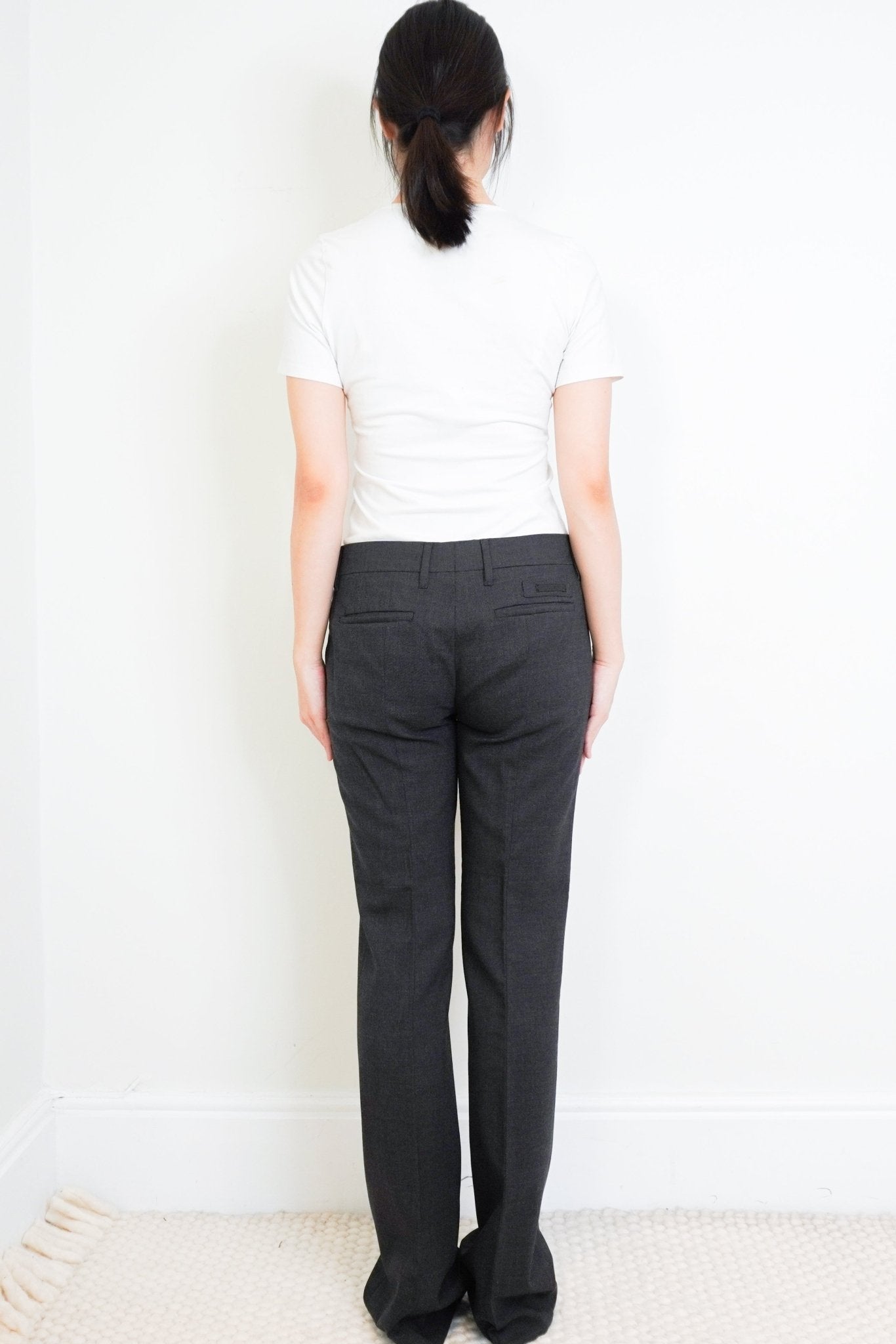 スーツ prada archive wool slacks grey Prada Grey Wool Suit Trousers RRP £1000 | Authentic Preloved