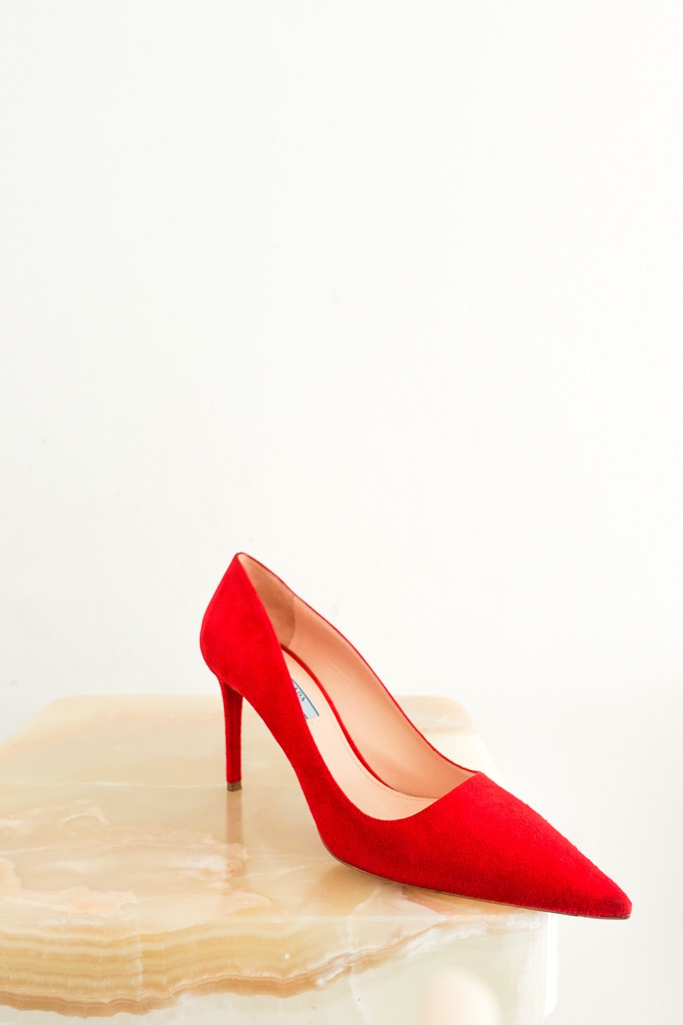 Prada Red Suede Pump Heels RRP £890 | Authentic Preloved - Reloved Again
