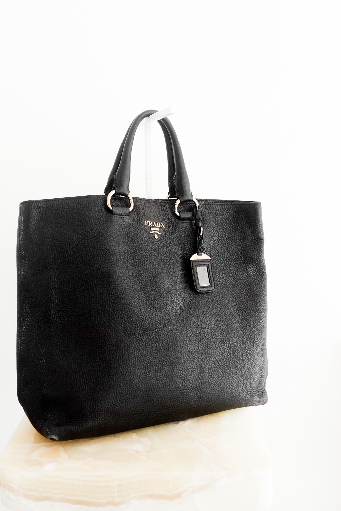 Prada Vitello Daino black Tote Bag | Authentic Preloved - Reloved Again