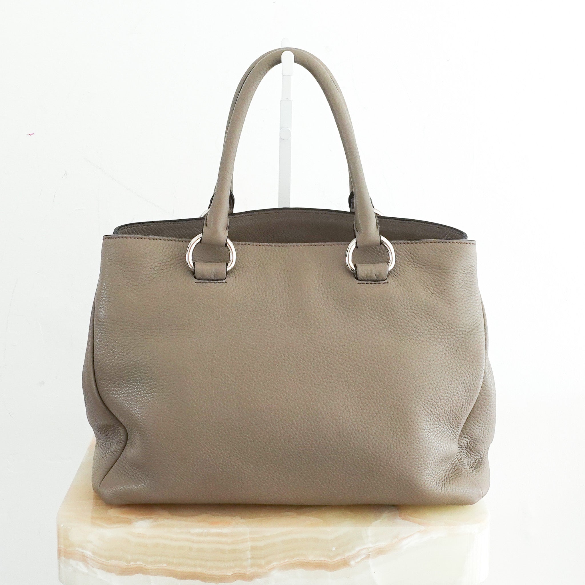 Prada Vitello Daino Taupe Tote Bag | Authentic Preloved - Reloved Again