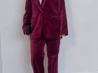 NEW Jigsaw velvet purple suit set with tags